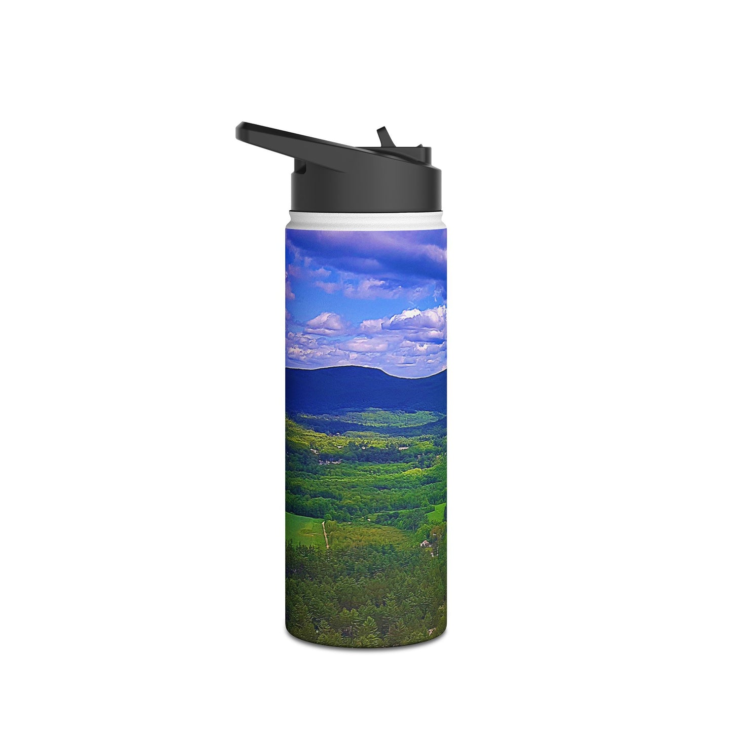 Custom Designed Stainless Steel Water Bottle Available In Three Sizes From The Scenery Series at Intriguing Vistas