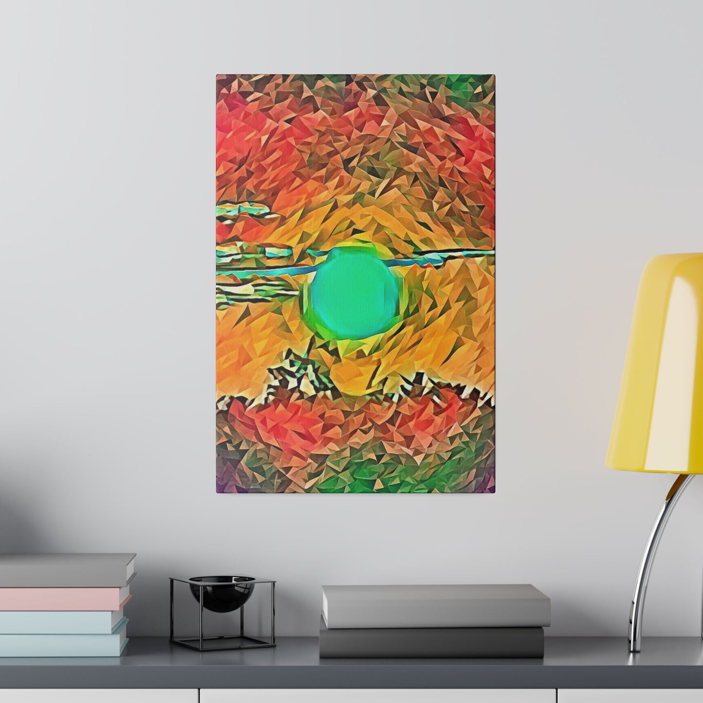 Pittsfield Sunset Canvas Print - Stunning Poly Art Decor - Intriguing Vistas