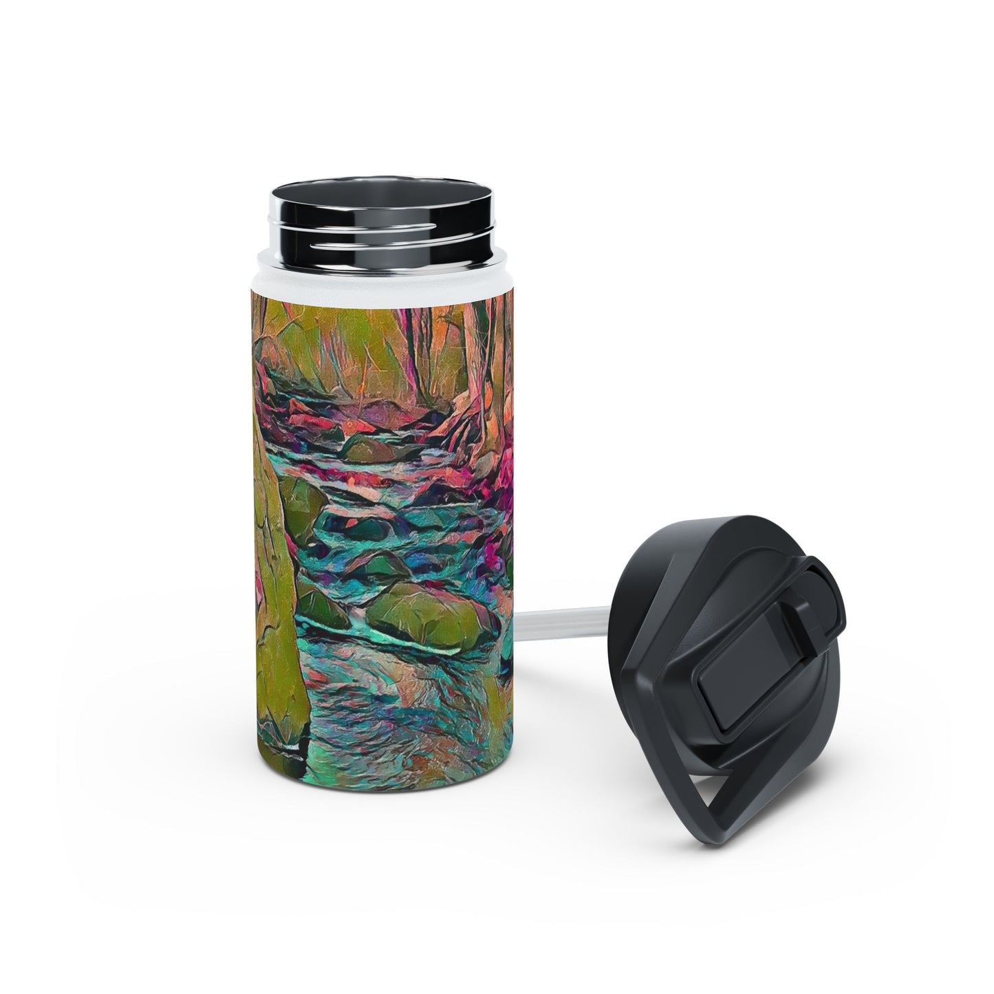 Custom Designed Stainless Steel Water Bottle Available In Three Sizes From The Scenery Series at Intriguing Vistas