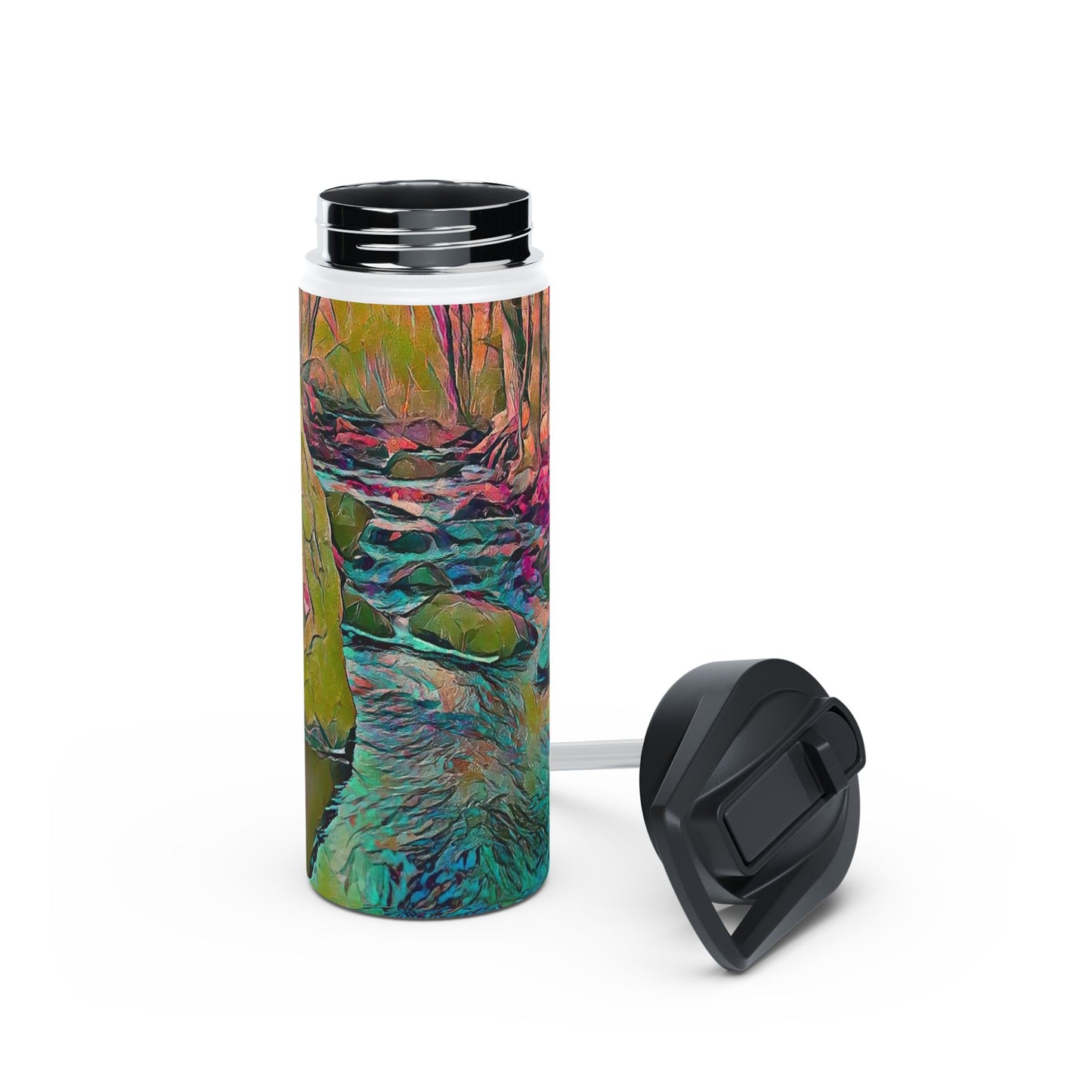 Custom Designed Stainless Steel Water Bottle Available In Three Sizes From The Scenery Series at Intriguing Vistas