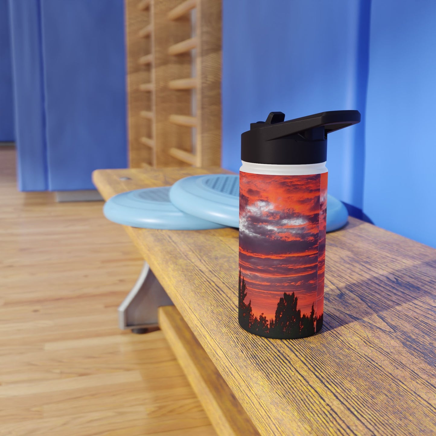 Custom Designed Stainless Steel Water Bottle Available In Three Sizes From The Sunset Series at Intriguing Vistas