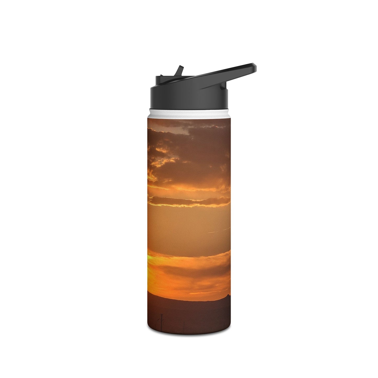Custom Designed Stainless Steel Water Bottle Available In Three Sizes From The Sunset Series at Intriguing Vistas