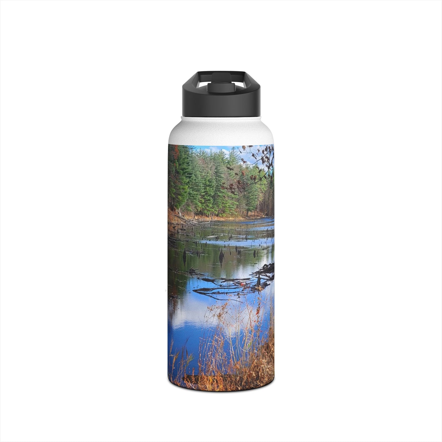Custom Designed Stainless Steel Water Bottle Available In Three Sizes From The Scenery Series at Intriguing Vistas