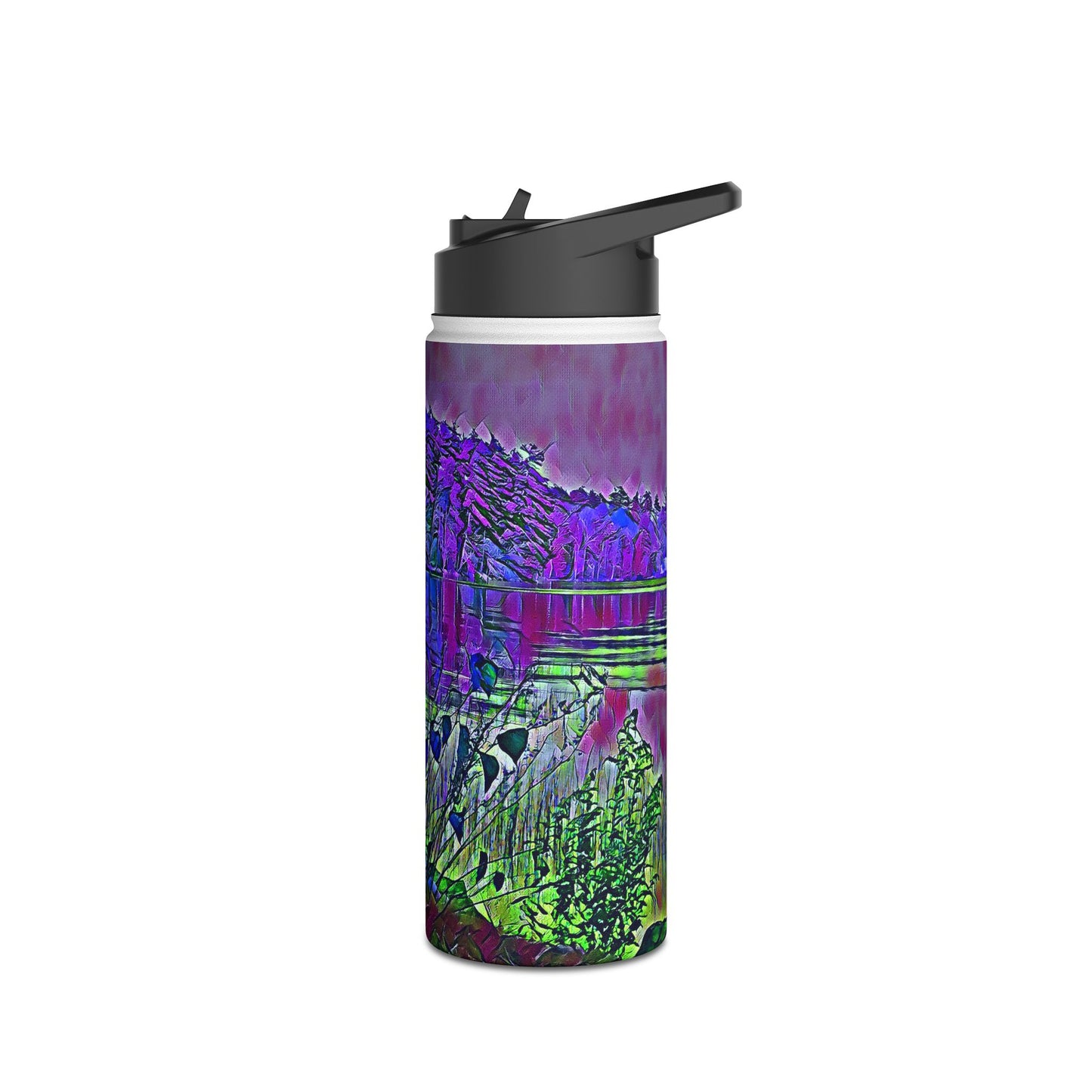 Custom Designed Stainless Steel Water Bottle Available In Three Sizes From The Scenery Series at Intriguing Vistas