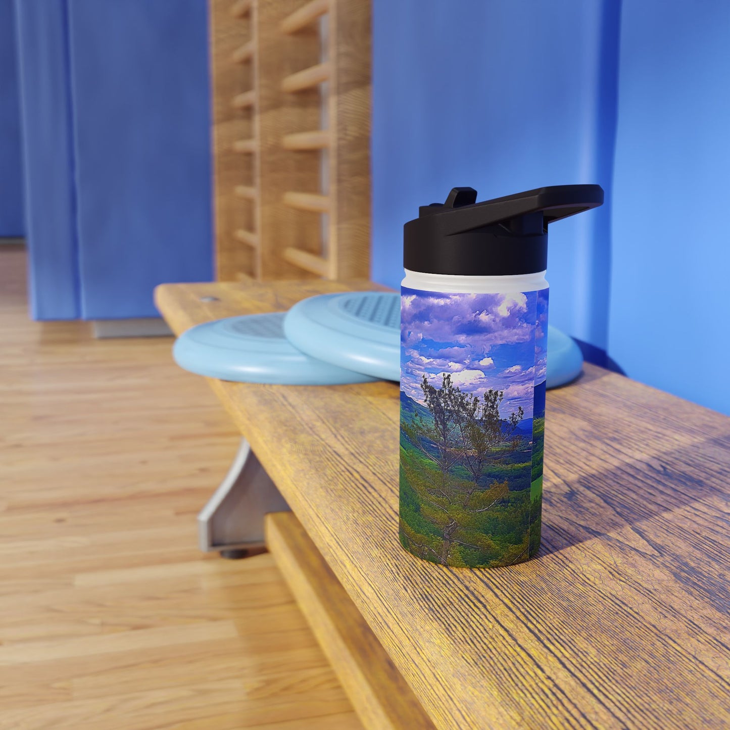 Custom Designed Stainless Steel Water Bottle Available In Three Sizes From The Scenery Series at Intriguing Vistas