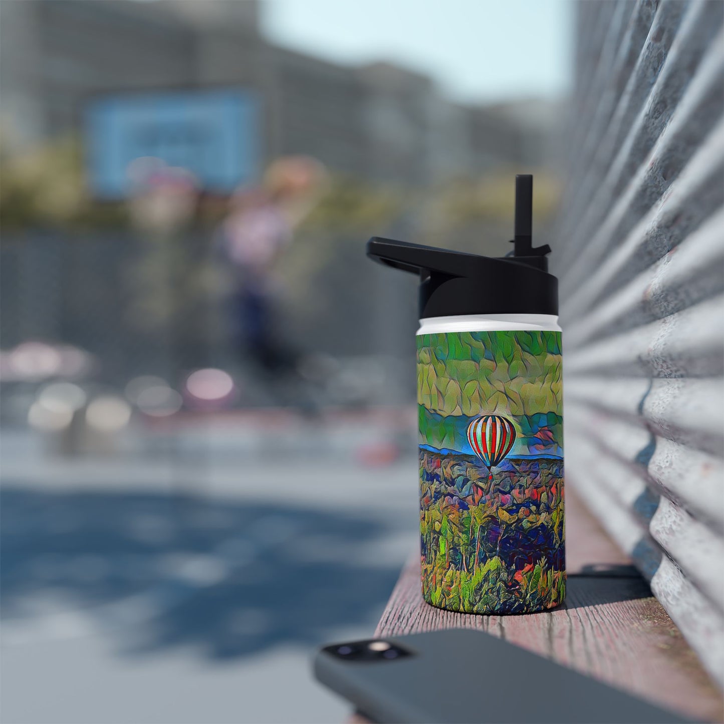 Custom Designed Stainless Steel Water Bottle Available In Three Sizes From The Scenery Series at Intriguing Vistas
