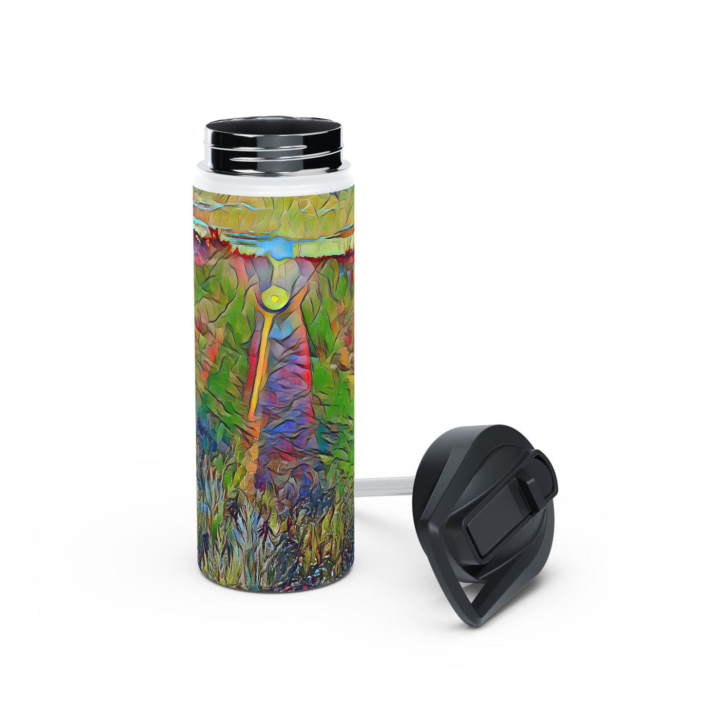 Custom Designed Stainless Steel Water Bottle Available In Three Sizes From The Sunset Series at Intriguing Vistas