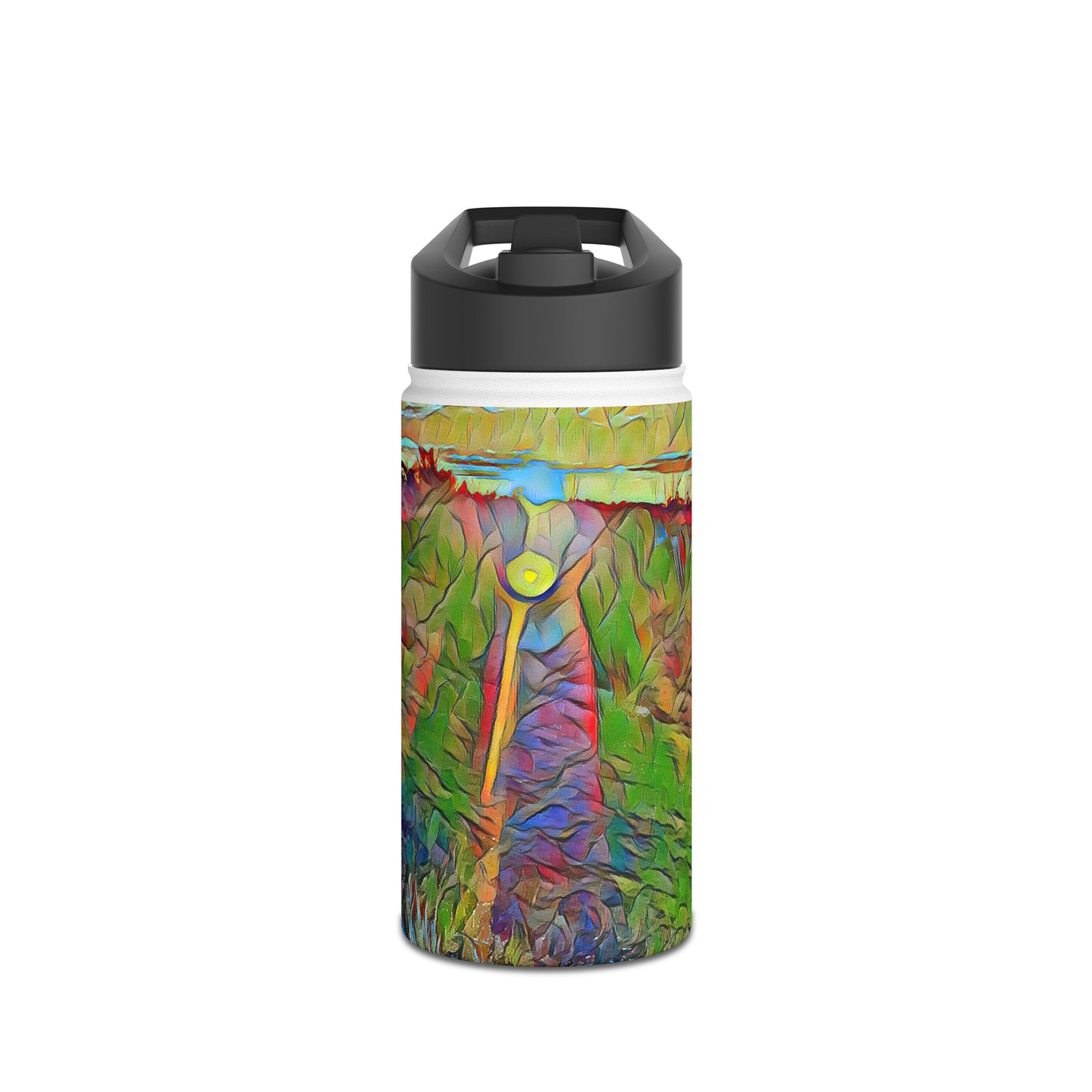 Custom Designed Stainless Steel Water Bottle Available In Three Sizes From The Sunset Series at Intriguing Vistas