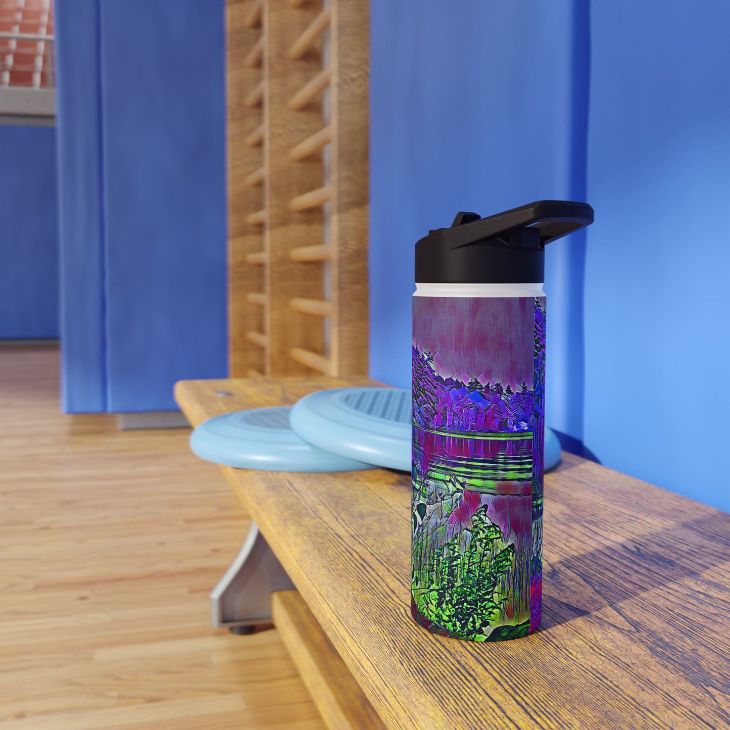 Custom Designed Stainless Steel Water Bottle Available In Three Sizes From The Scenery Series at Intriguing Vistas