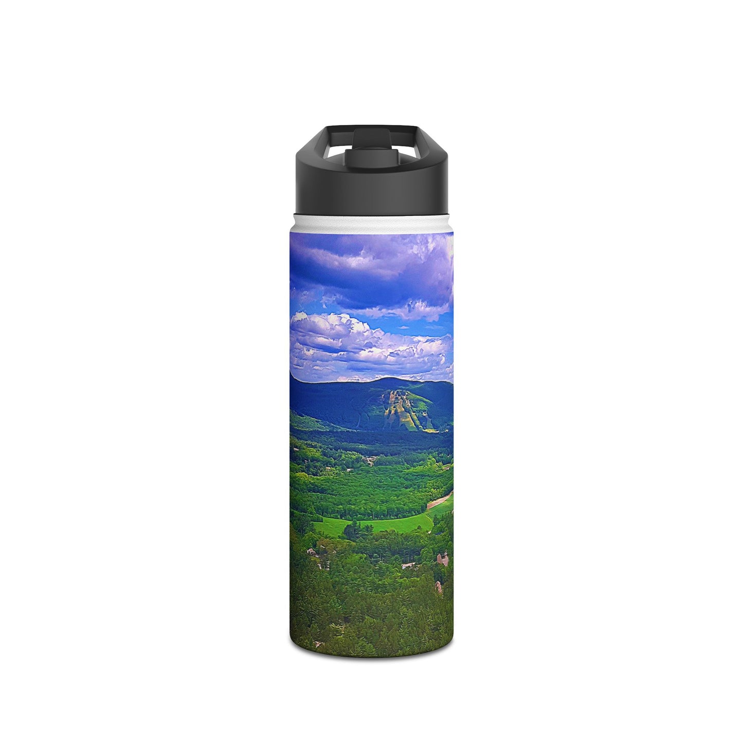 Custom Designed Stainless Steel Water Bottle Available In Three Sizes From The Scenery Series at Intriguing Vistas