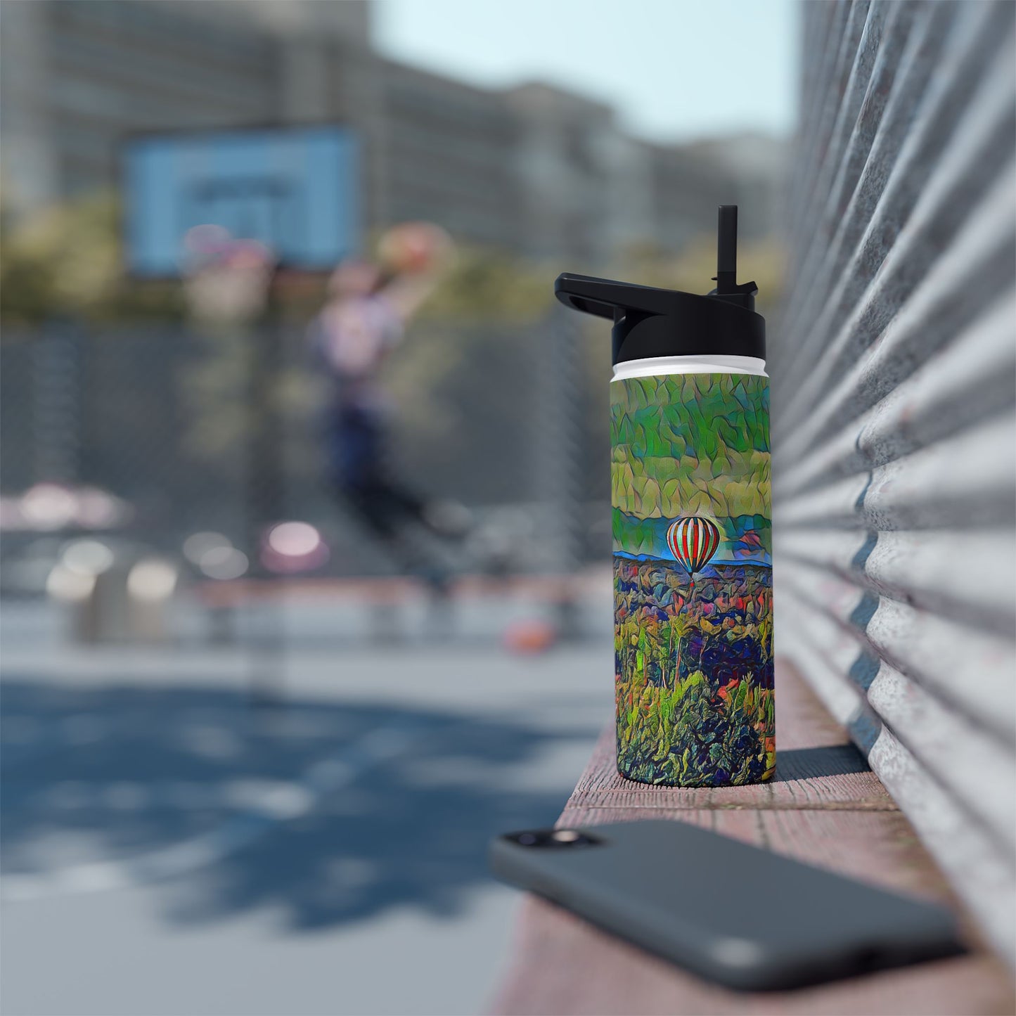 Custom Designed Stainless Steel Water Bottle Available In Three Sizes From The Scenery Series at Intriguing Vistas