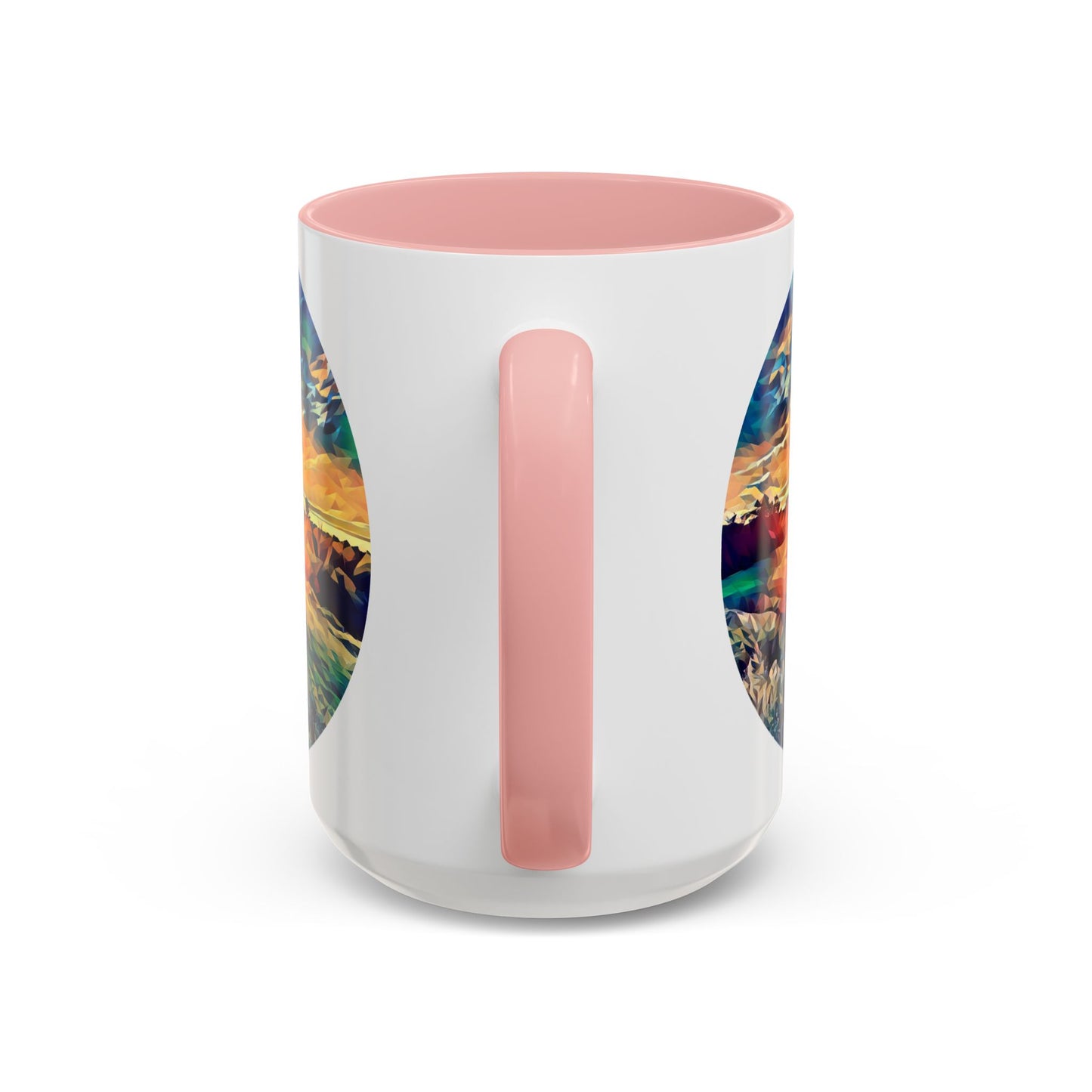 Custom Designed Pink Accent Coffee Mug Available In Two Sizes From The Sunset Series At Intriguing Vistas