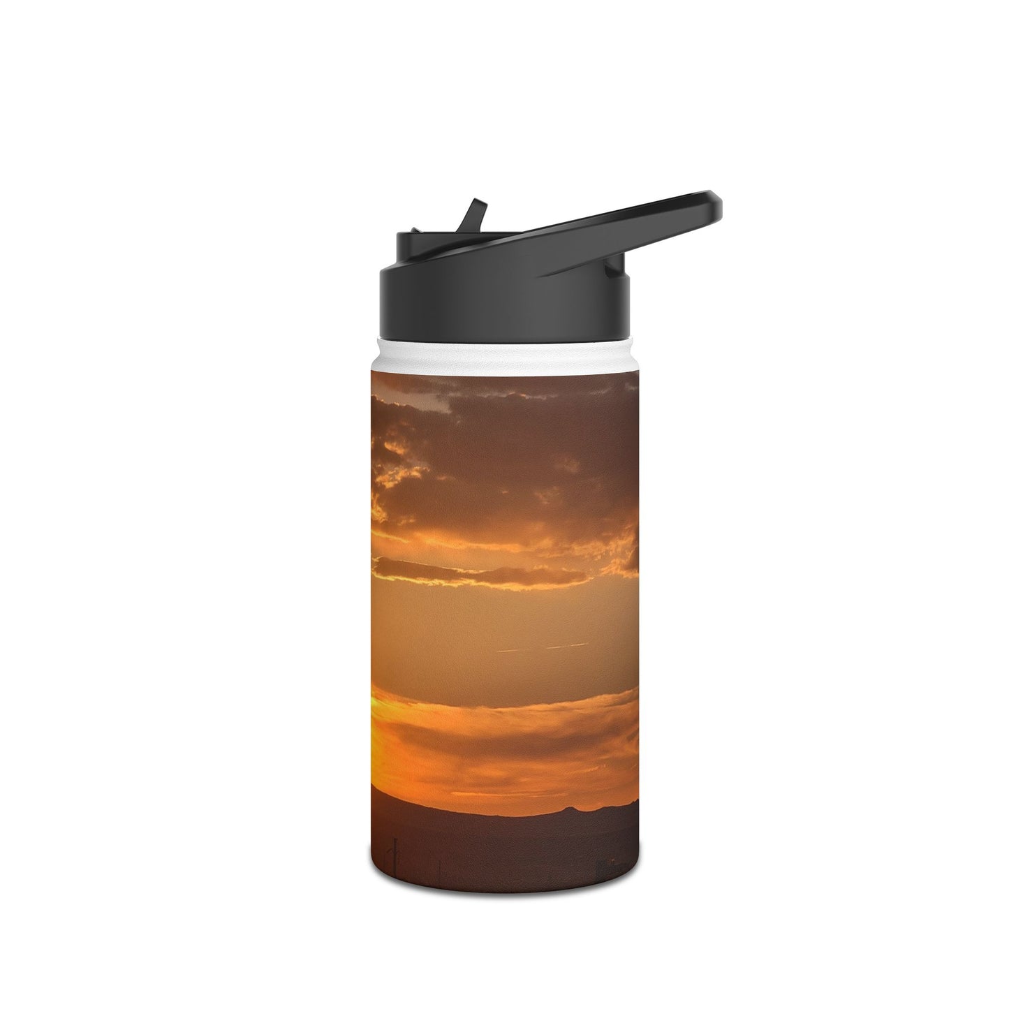 Custom Designed Stainless Steel Water Bottle Available In Three Sizes From The Sunset Series at Intriguing Vistas