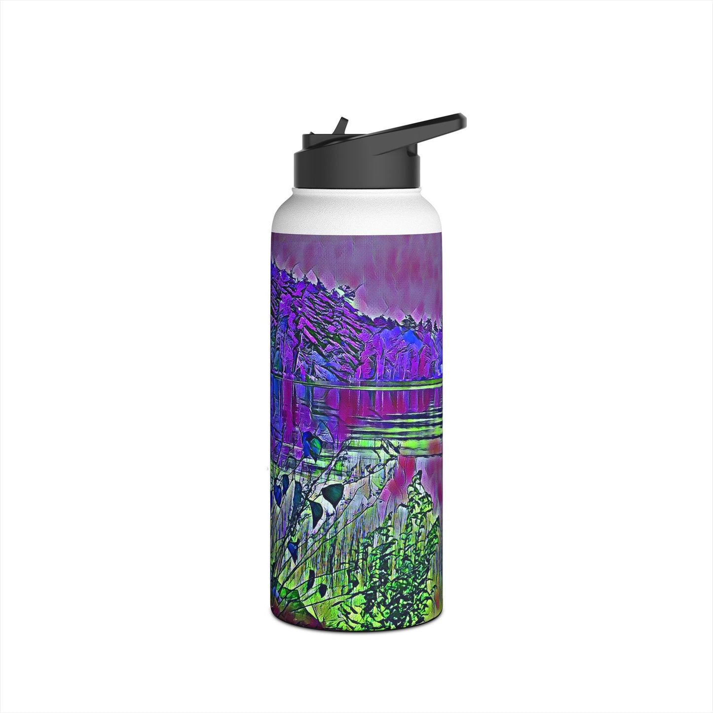 Custom Designed Stainless Steel Water Bottle Available In Three Sizes From The Scenery Series at Intriguing Vistas