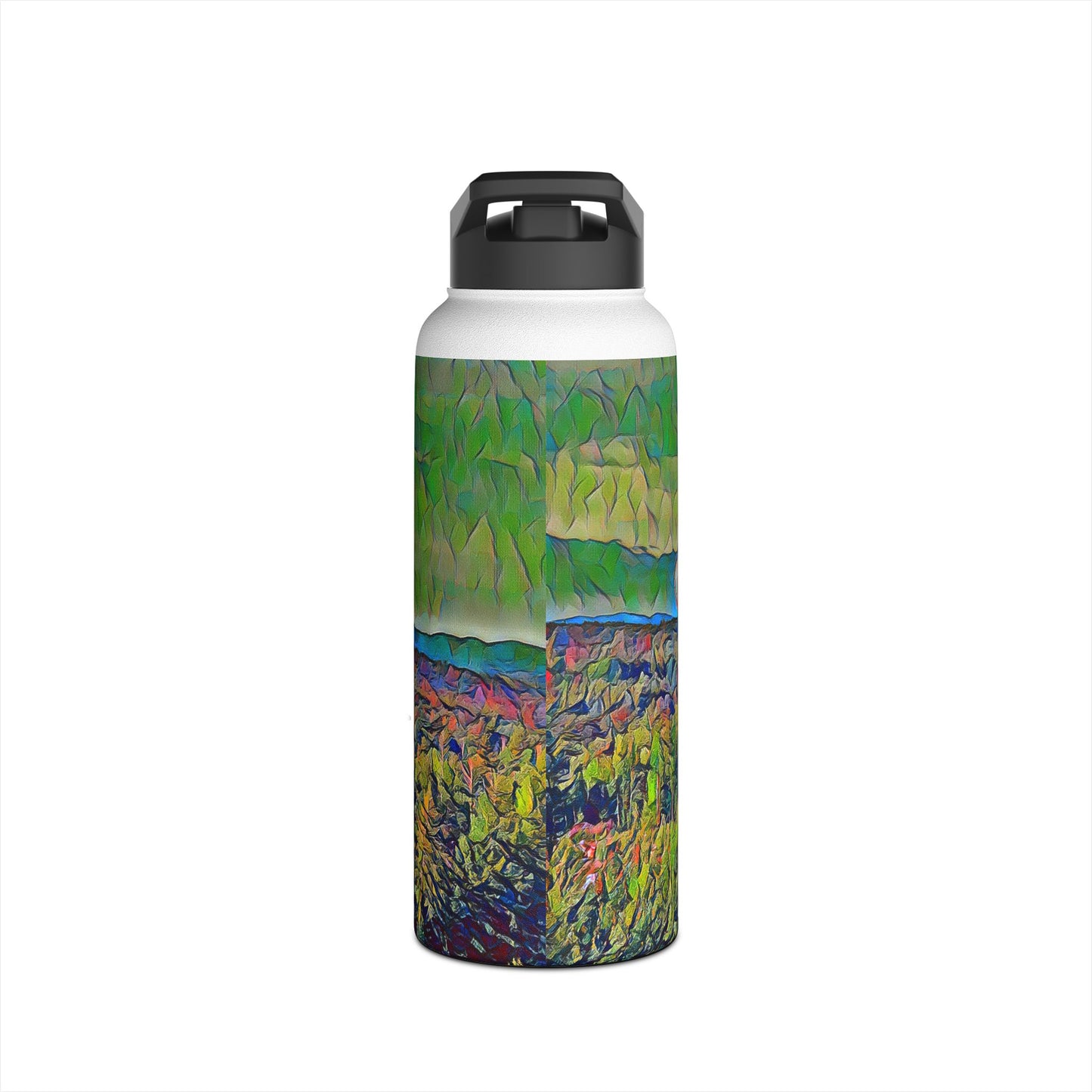 Custom Designed Stainless Steel Water Bottle Available In Three Sizes From The Scenery Series at Intriguing Vistas