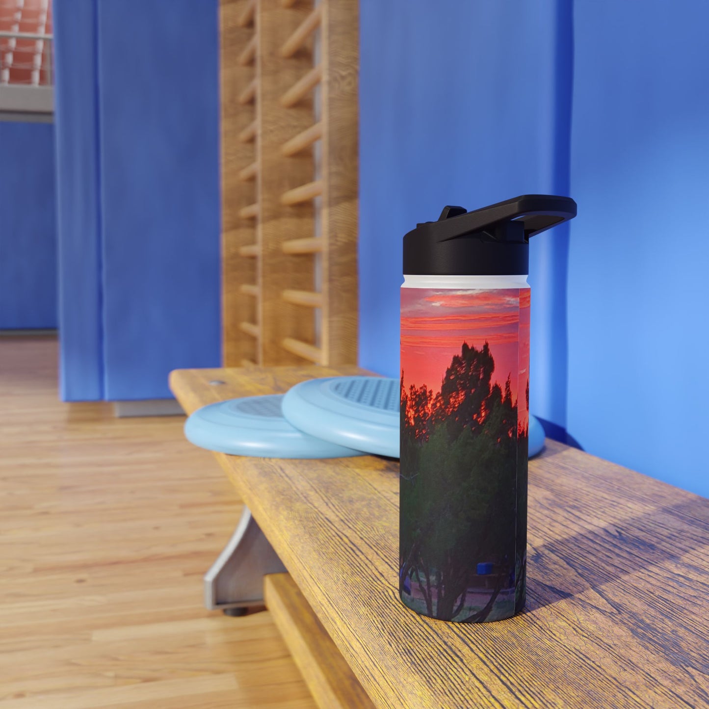 Custom Designed Stainless Steel Water Bottle Available In Three Sizes From The Sunset Series at Intriguing Vistas