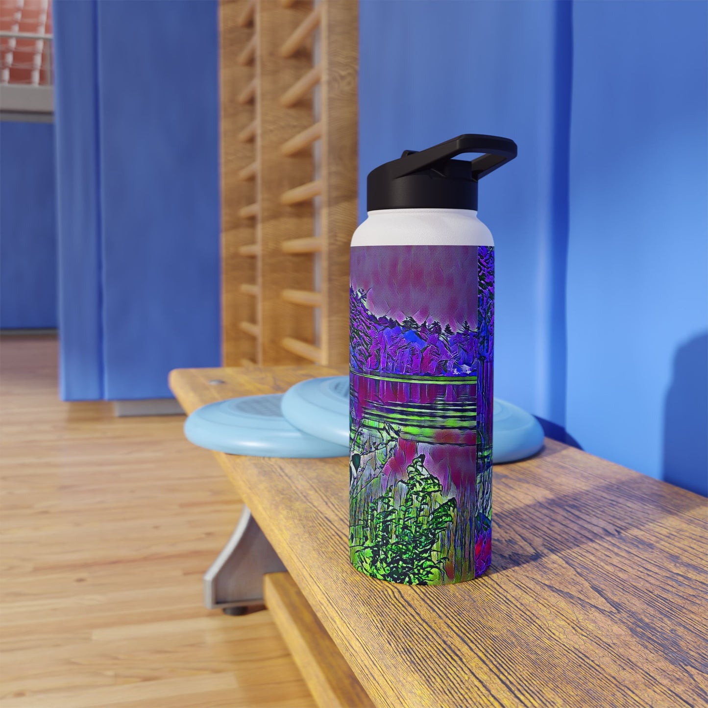 Custom Designed Stainless Steel Water Bottle Available In Three Sizes From The Scenery Series at Intriguing Vistas