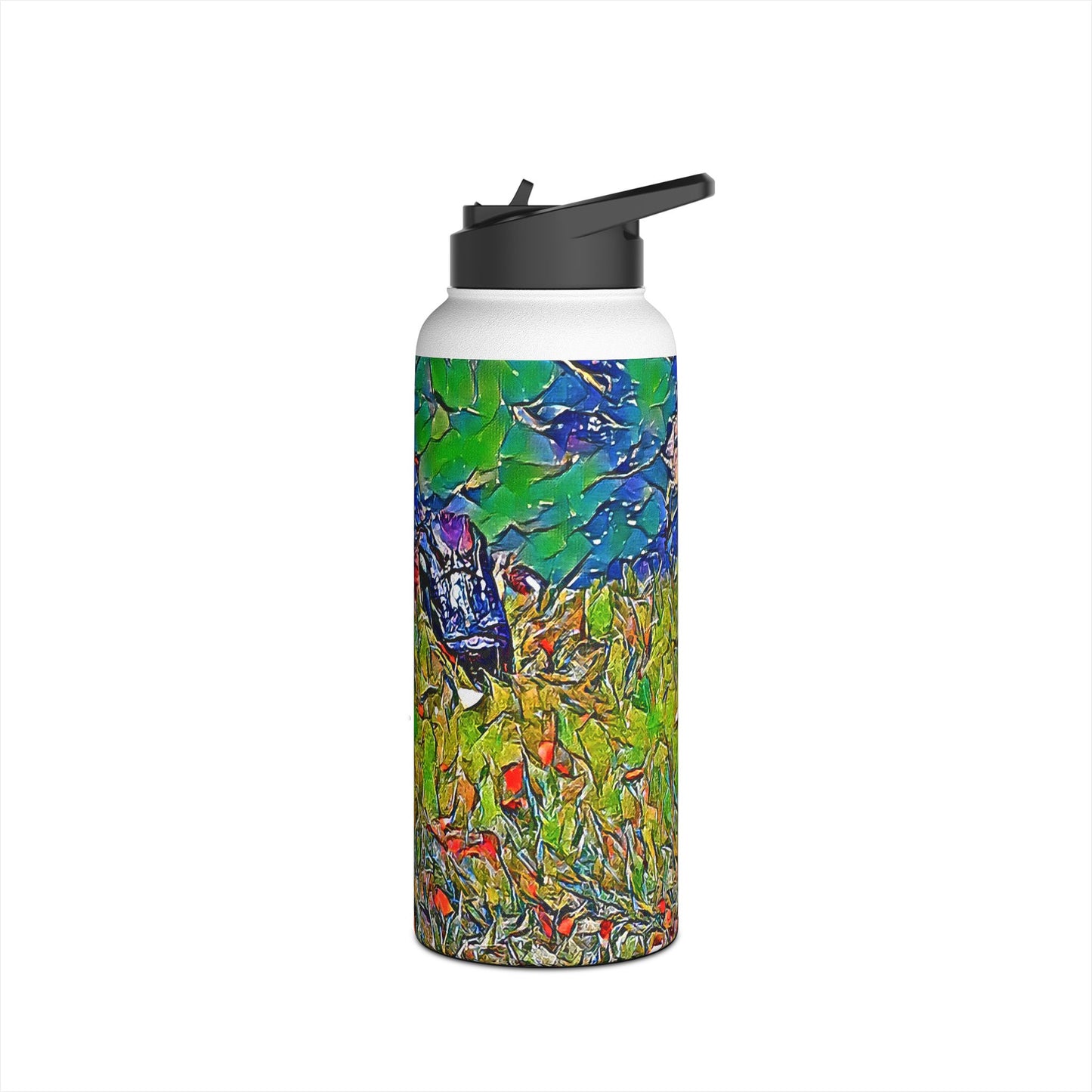 Custom Designed Stainless Steel Water Bottle Available In Three Sizes From The Wildlife Series at Intriguing Vistas