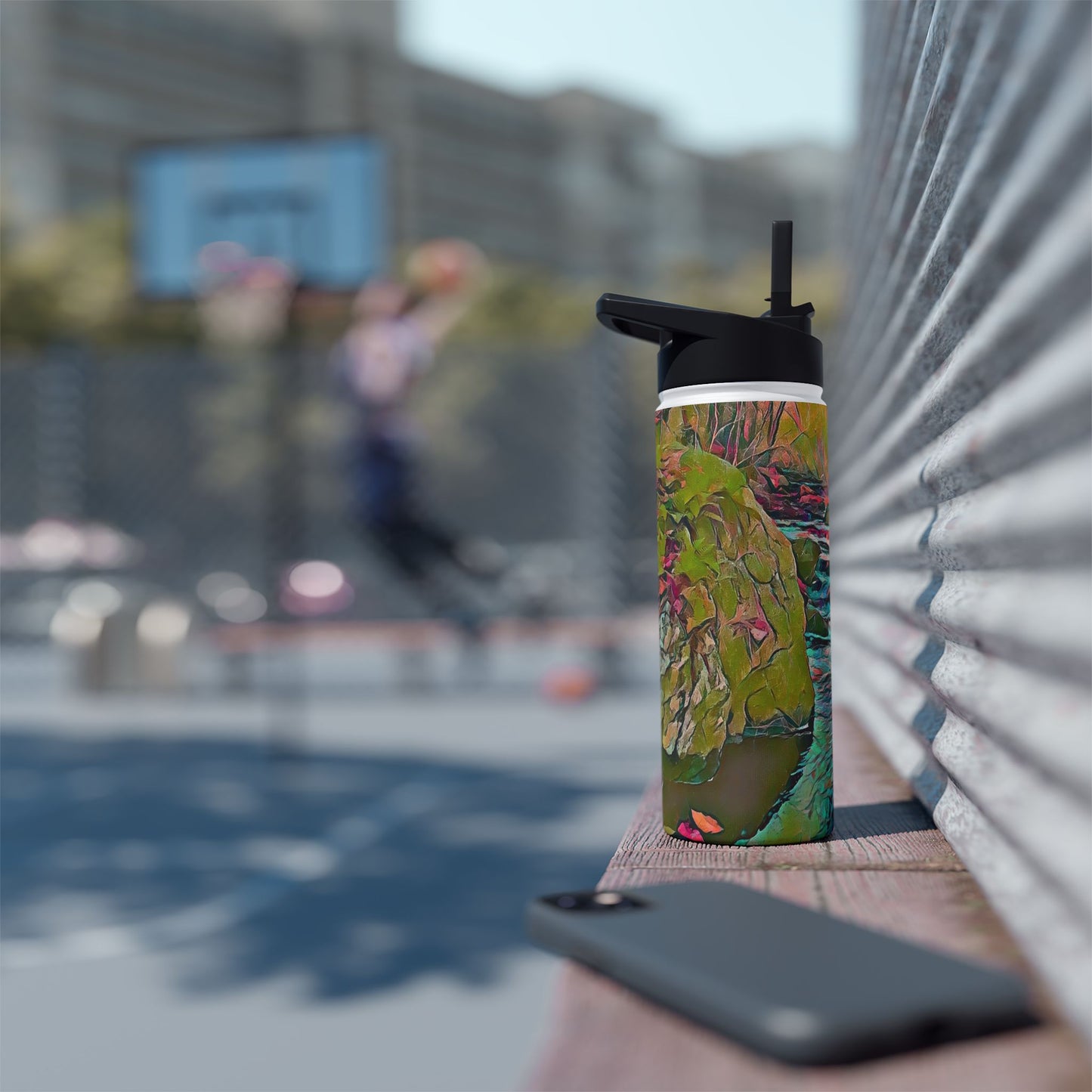 Custom Designed Stainless Steel Water Bottle Available In Three Sizes From The Scenery Series at Intriguing Vistas