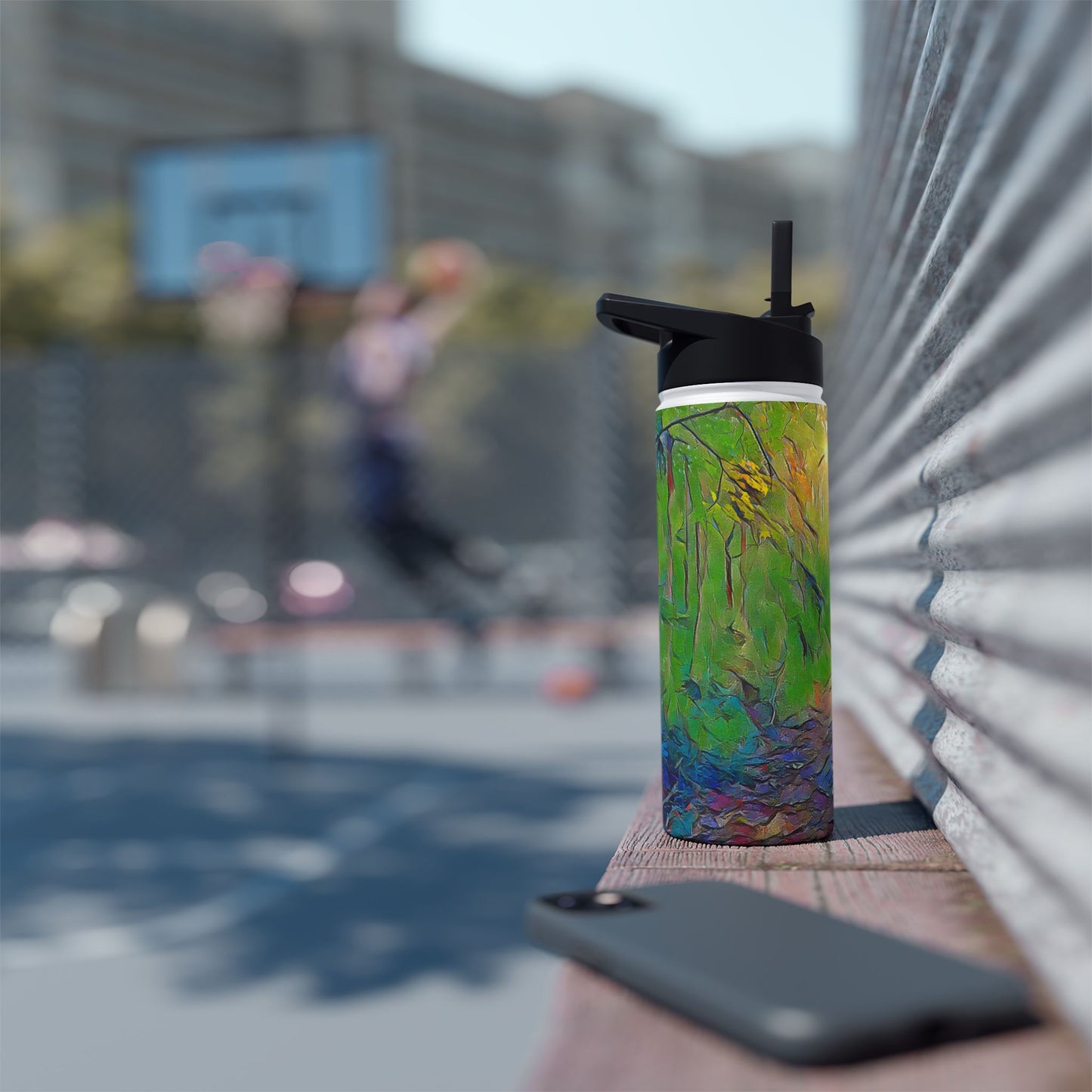 Custom Designed Stainless Steel Water Bottle Available In Three Sizes From The Scenery Series at Intriguing Vistas