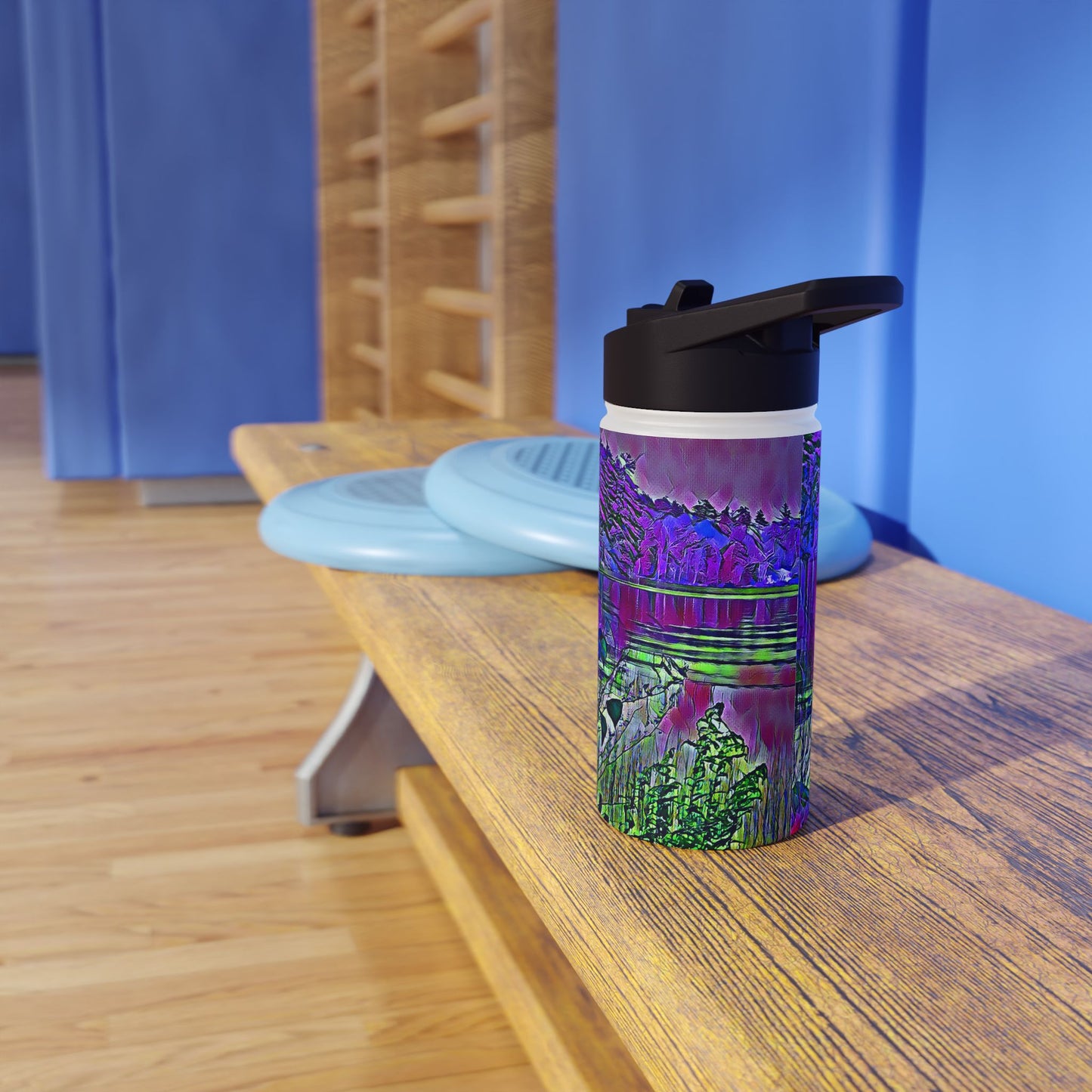 Custom Designed Stainless Steel Water Bottle Available In Three Sizes From The Scenery Series at Intriguing Vistas