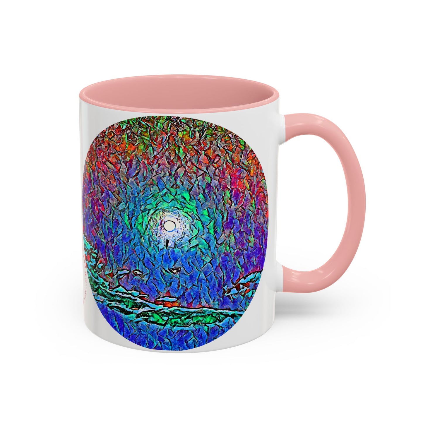 Custom Designed Pink Accent Coffee Mug Available In Two Sizes From The Night Sky Series At Intriguing Vistas