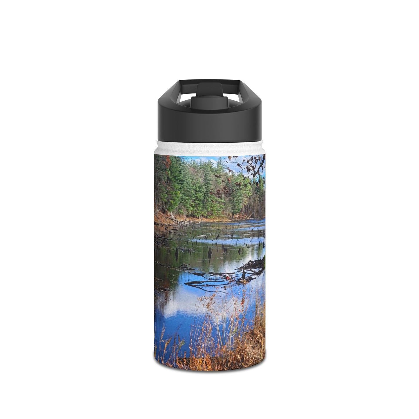 Custom Designed Stainless Steel Water Bottle Available In Three Sizes From The Scenery Series at Intriguing Vistas