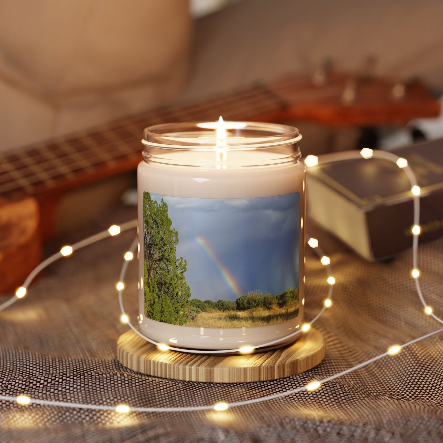 Custom Printed Candle available in five scents from the Rainbow Series at Intriguing Vistas