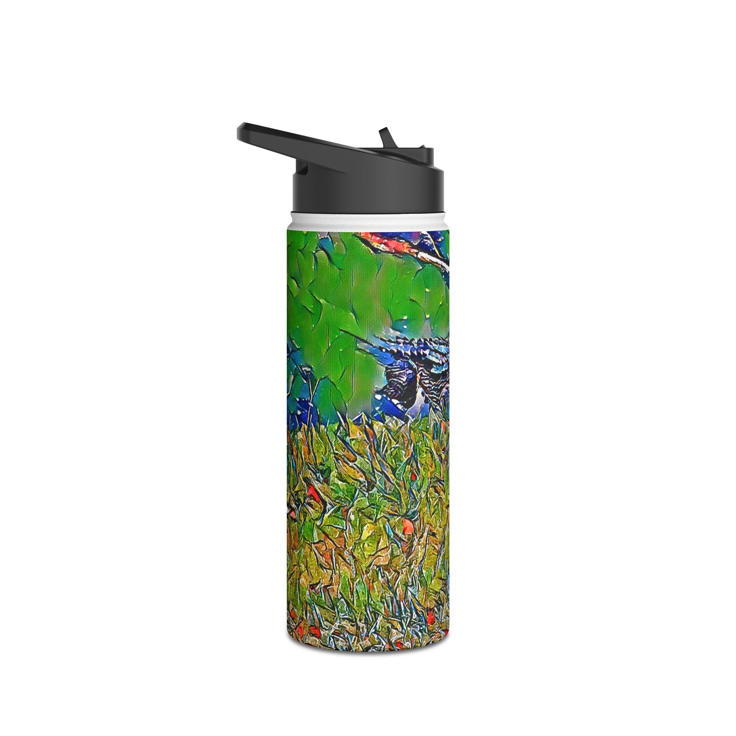Custom Designed Stainless Steel Water Bottle Available In Three Sizes From The Wildlife Series at Intriguing Vistas