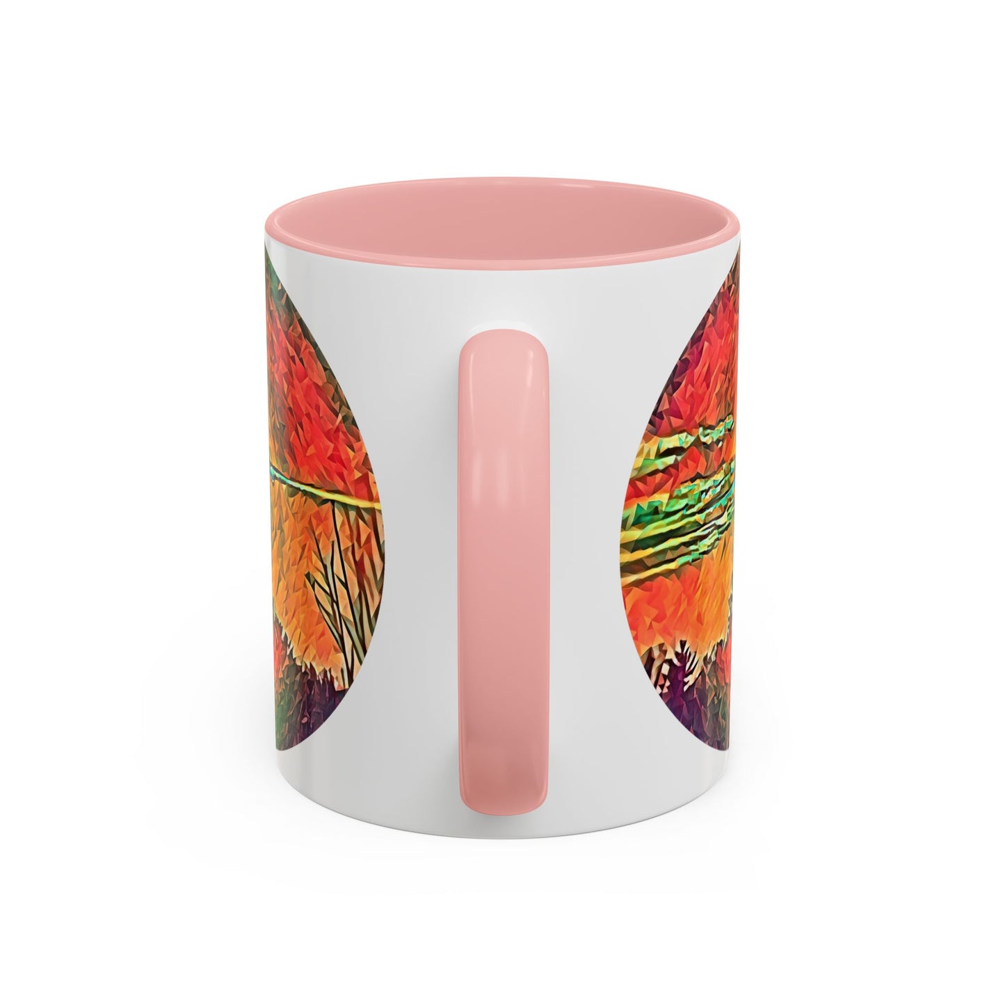 Custom Designed Pink Accent Coffee Mug Available In Two Sizes From The Sunset Series At Intriguing Vistas