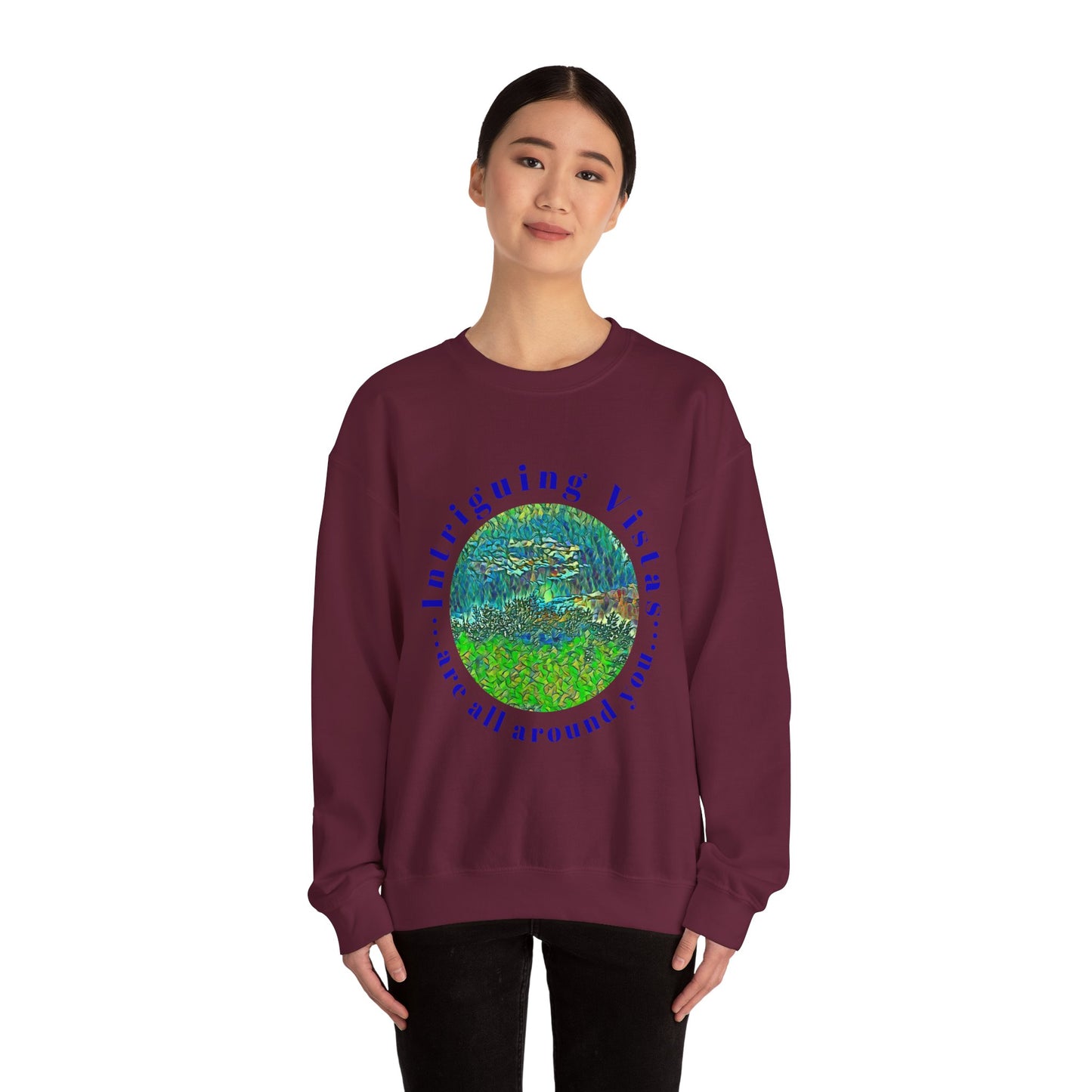 Gildan 18000 Unisex Adult Heavy Blend Crewneck Sweatshirt Available in Multiple Colors from the Night Sky Series at Intriguing Vistas