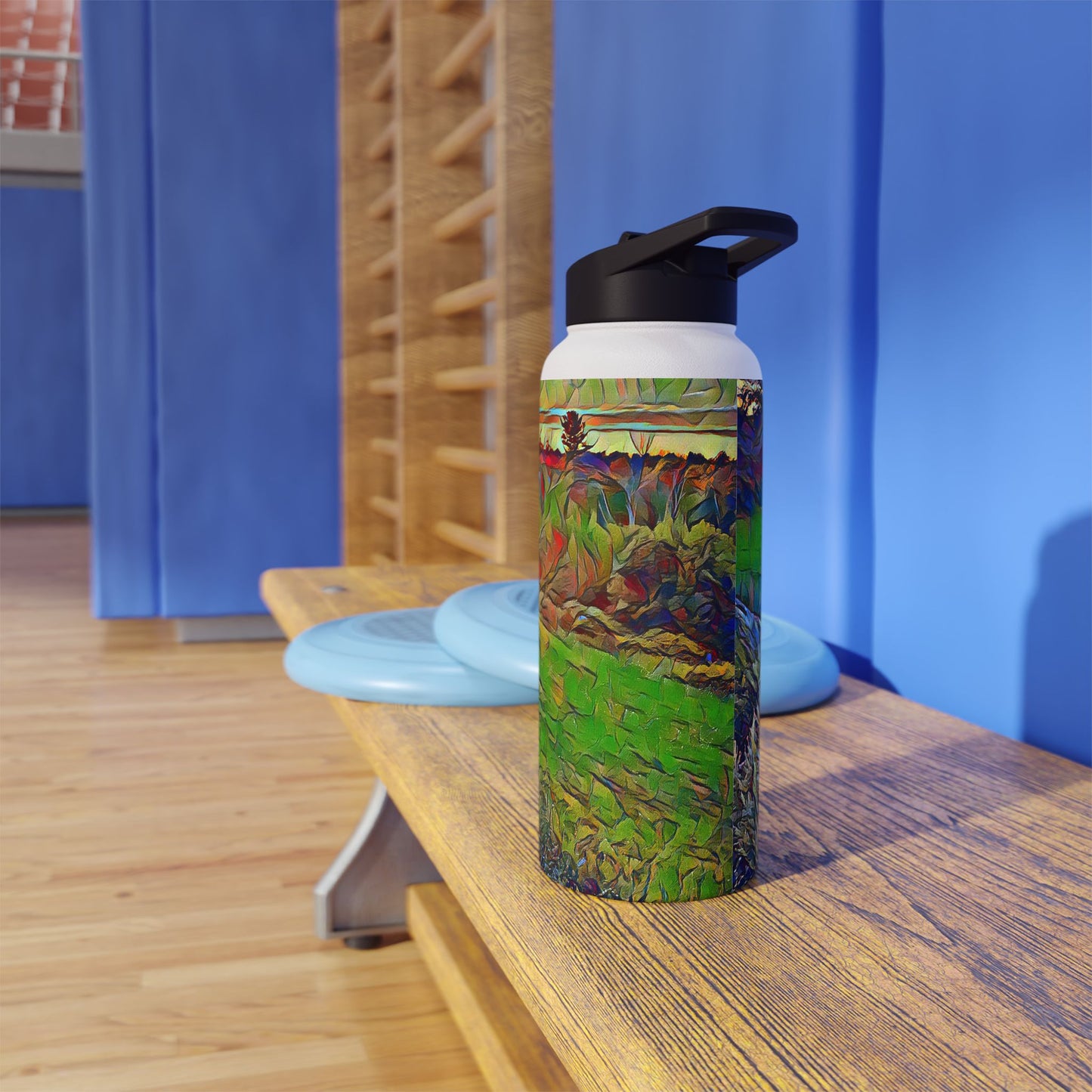 Custom Designed Stainless Steel Water Bottle Available In Three Sizes From The Sunset Series at Intriguing Vistas