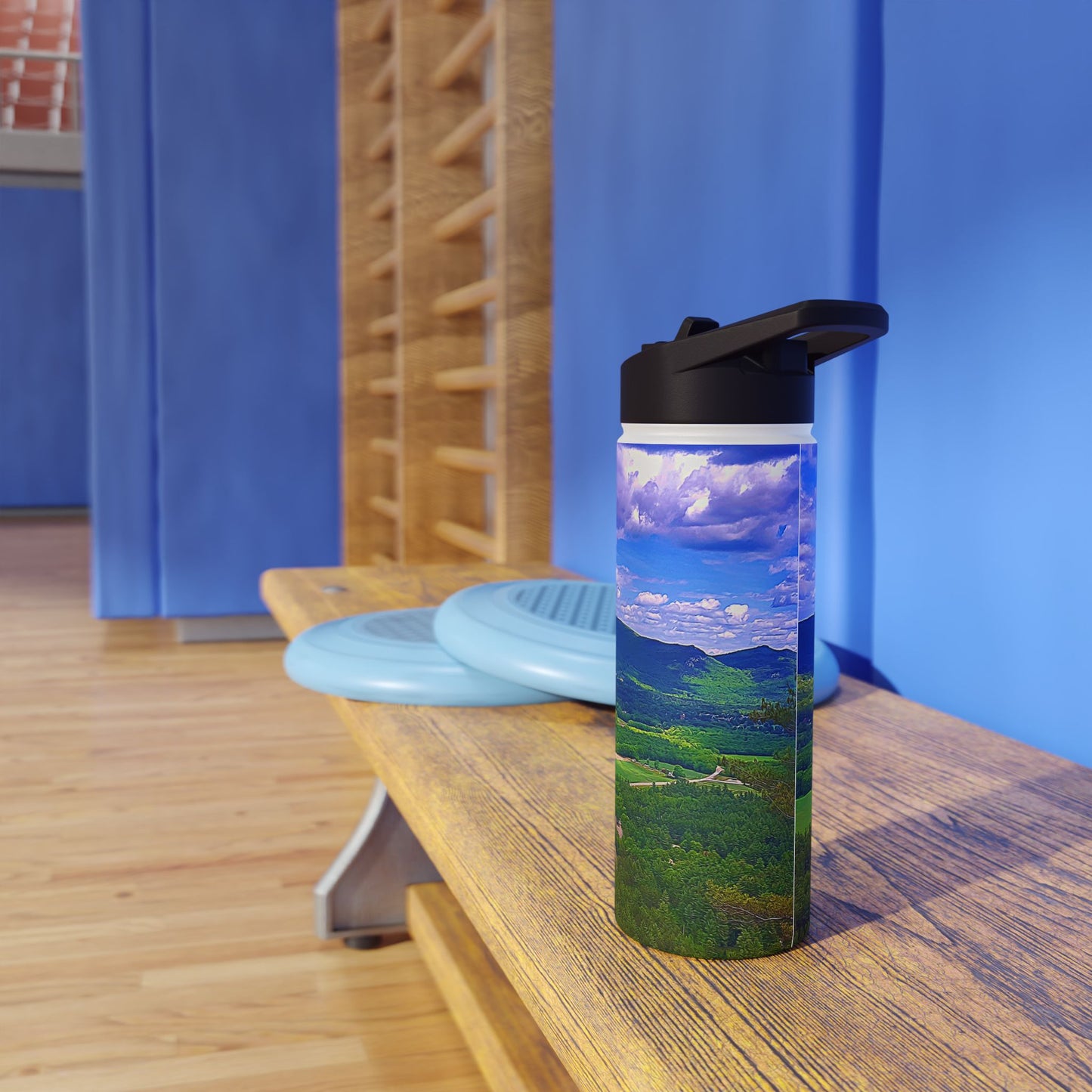Custom Designed Stainless Steel Water Bottle Available In Three Sizes From The Scenery Series at Intriguing Vistas