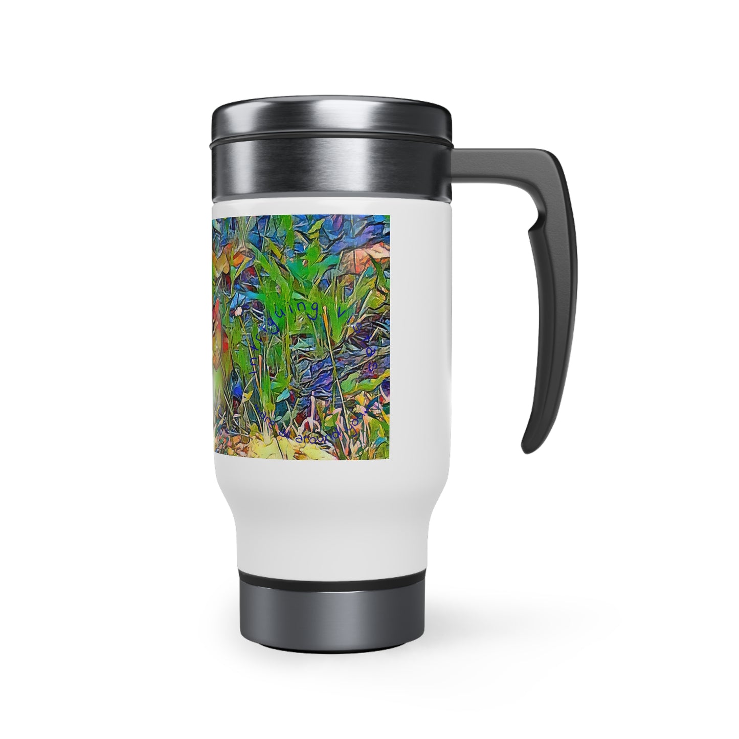 Intriguing Vistas Wildlife Series Stainless Steel 14 oz. Travel Mug with Handle