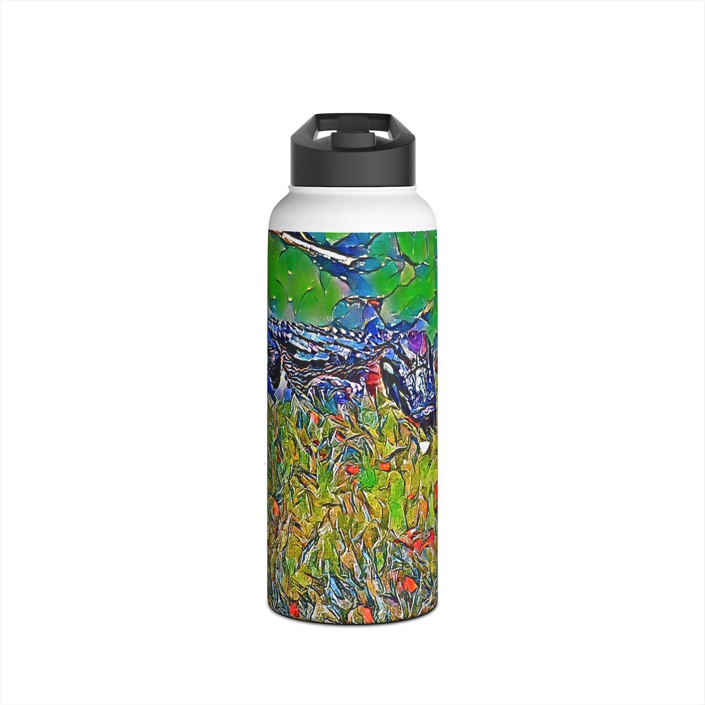 Custom Designed Stainless Steel Water Bottle Available In Three Sizes From The Wildlife Series at Intriguing Vistas