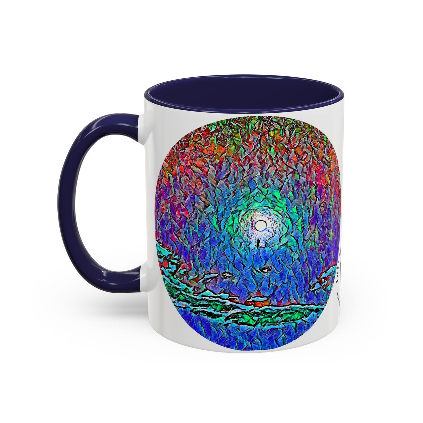 Custom Designed Navy Accent Coffee Mug Available In Two Sizes From The Night Sky Series At Intriguing Vistas