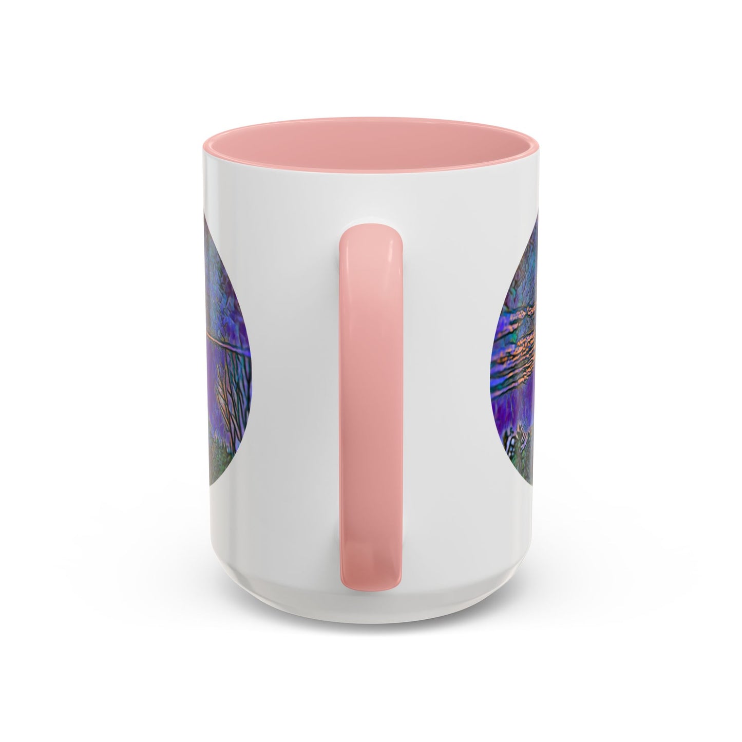 Custom Designed Pink Accent Coffee Mug Available In Two Sizes From The Sunset Series At Intriguing Vistas