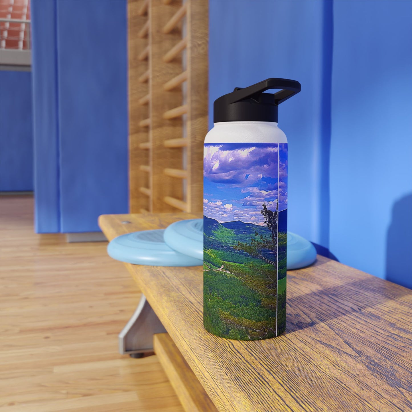 Custom Designed Stainless Steel Water Bottle Available In Three Sizes From The Scenery Series at Intriguing Vistas