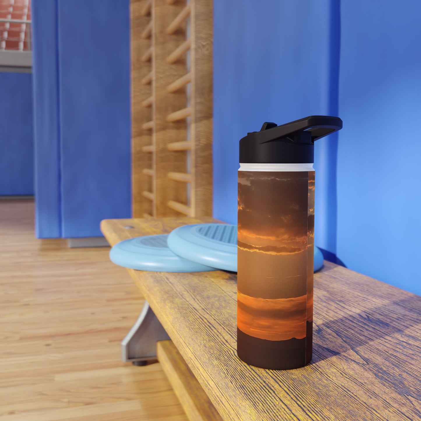 Custom Designed Stainless Steel Water Bottle Available In Three Sizes From The Sunset Series at Intriguing Vistas