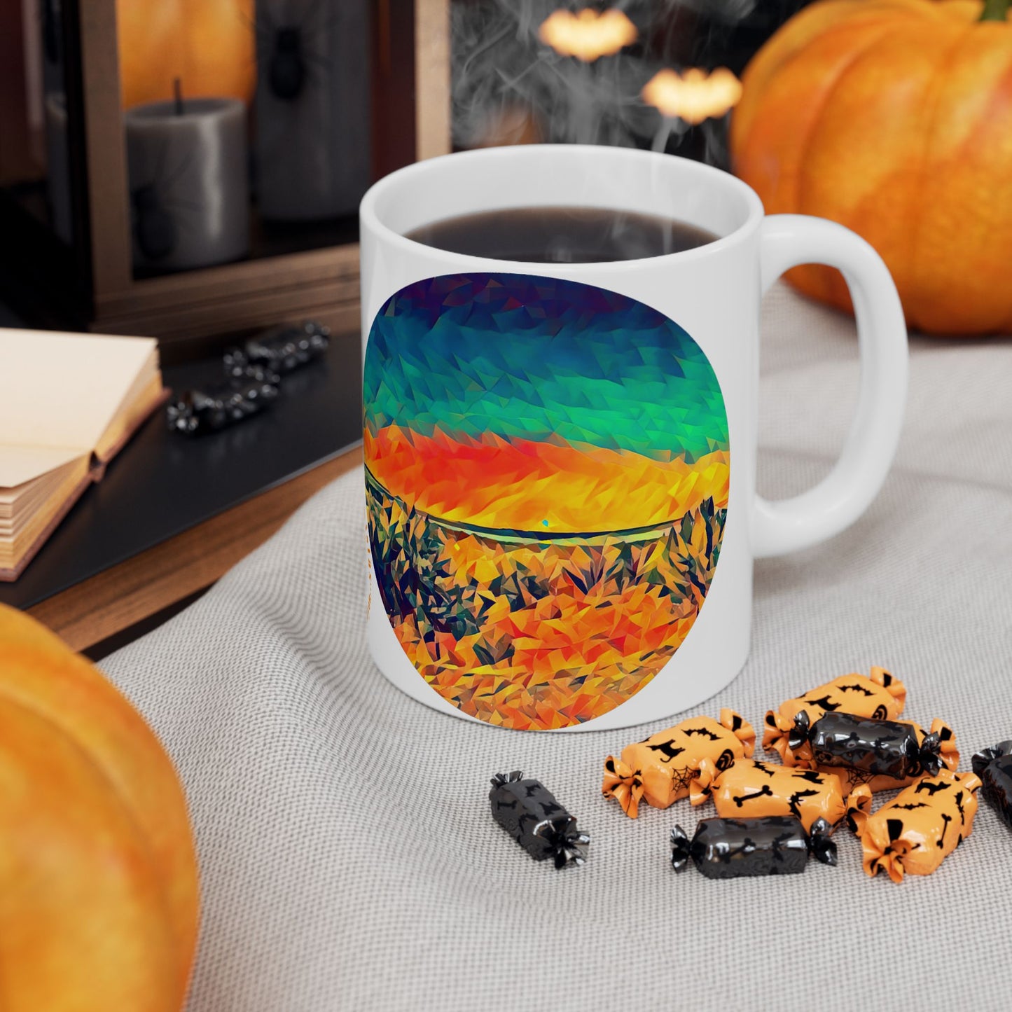 Custom Designed Ceramic Mug Available in Two Sizes From The Night Sky Series at Intriguing Vistas