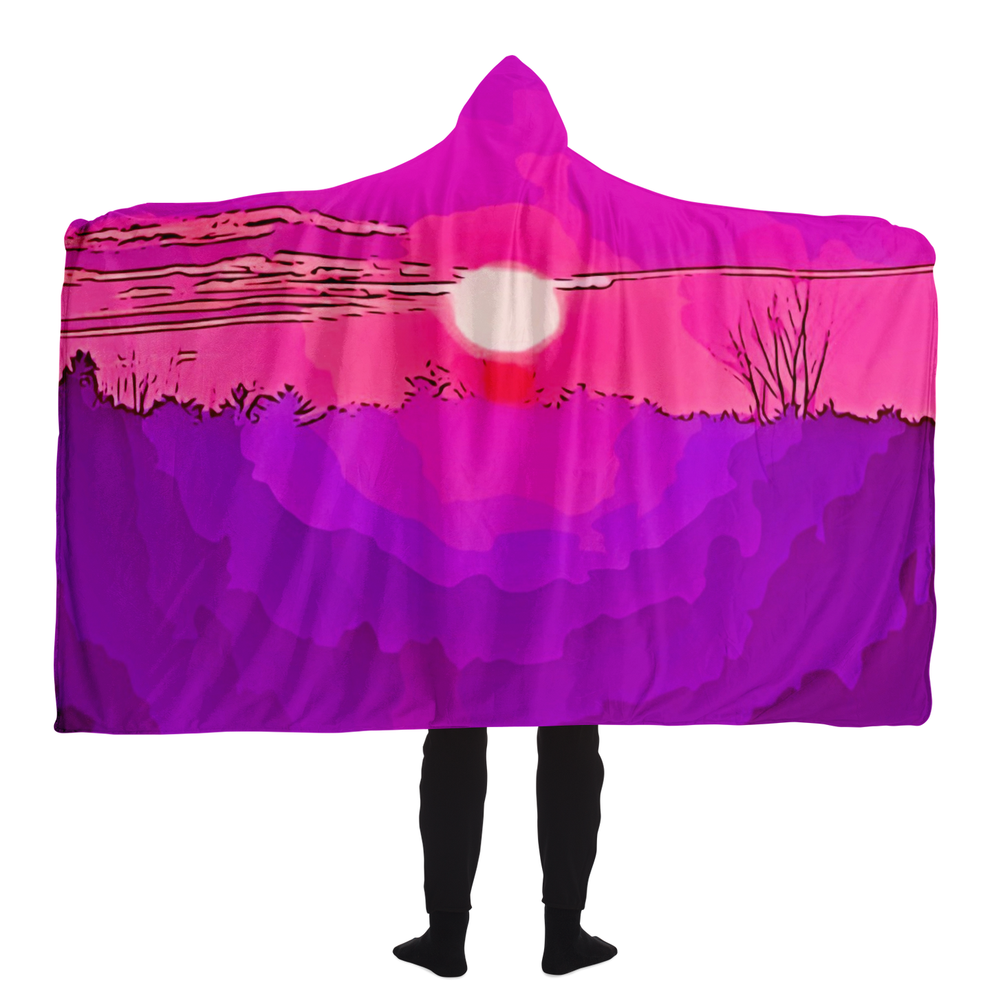 Intriguing Vistas Sunset Series Hooded Blanket