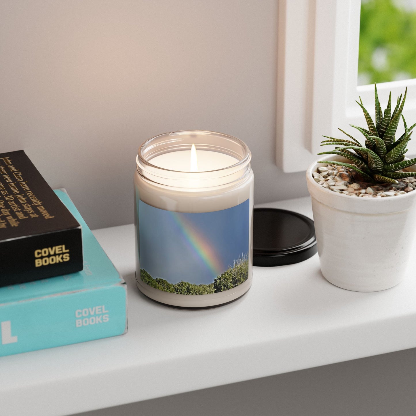 Custom Printed Candle available in five scents from the Rainbow Series at Intriguing Vistas