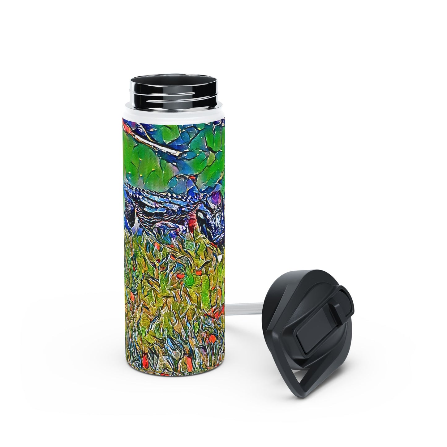 Custom Designed Stainless Steel Water Bottle Available In Three Sizes From The Wildlife Series at Intriguing Vistas