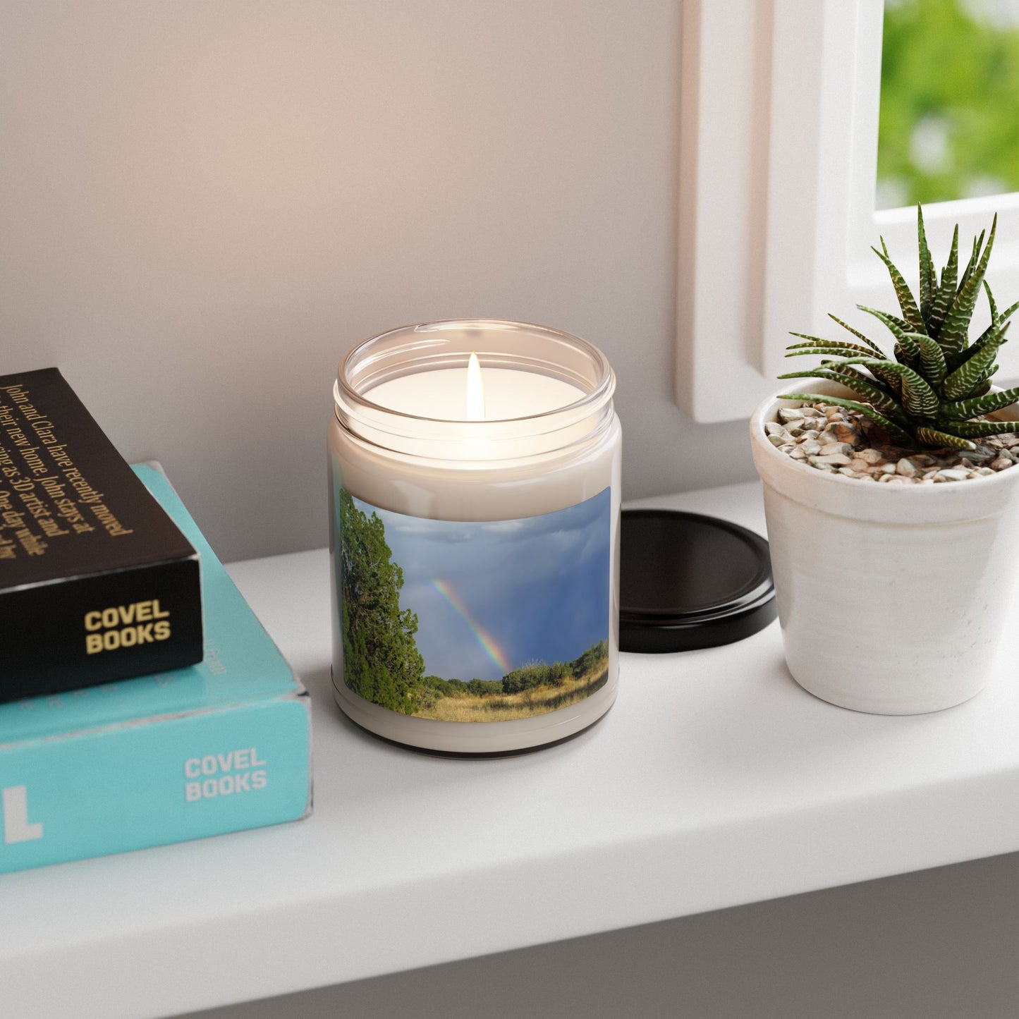 Custom Printed Candle available in five scents from the Rainbow Series at Intriguing Vistas