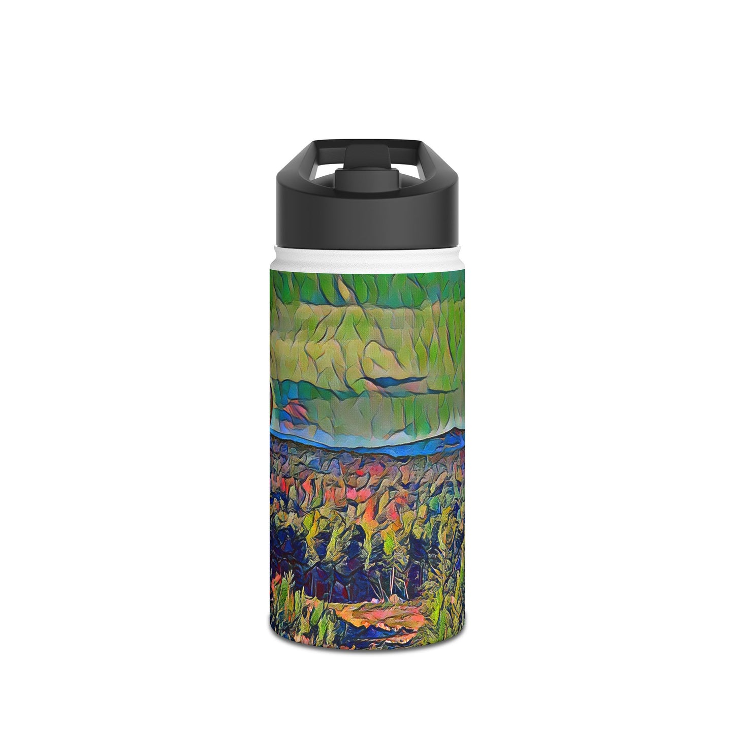 Custom Designed Stainless Steel Water Bottle Available In Three Sizes From The Scenery Series at Intriguing Vistas