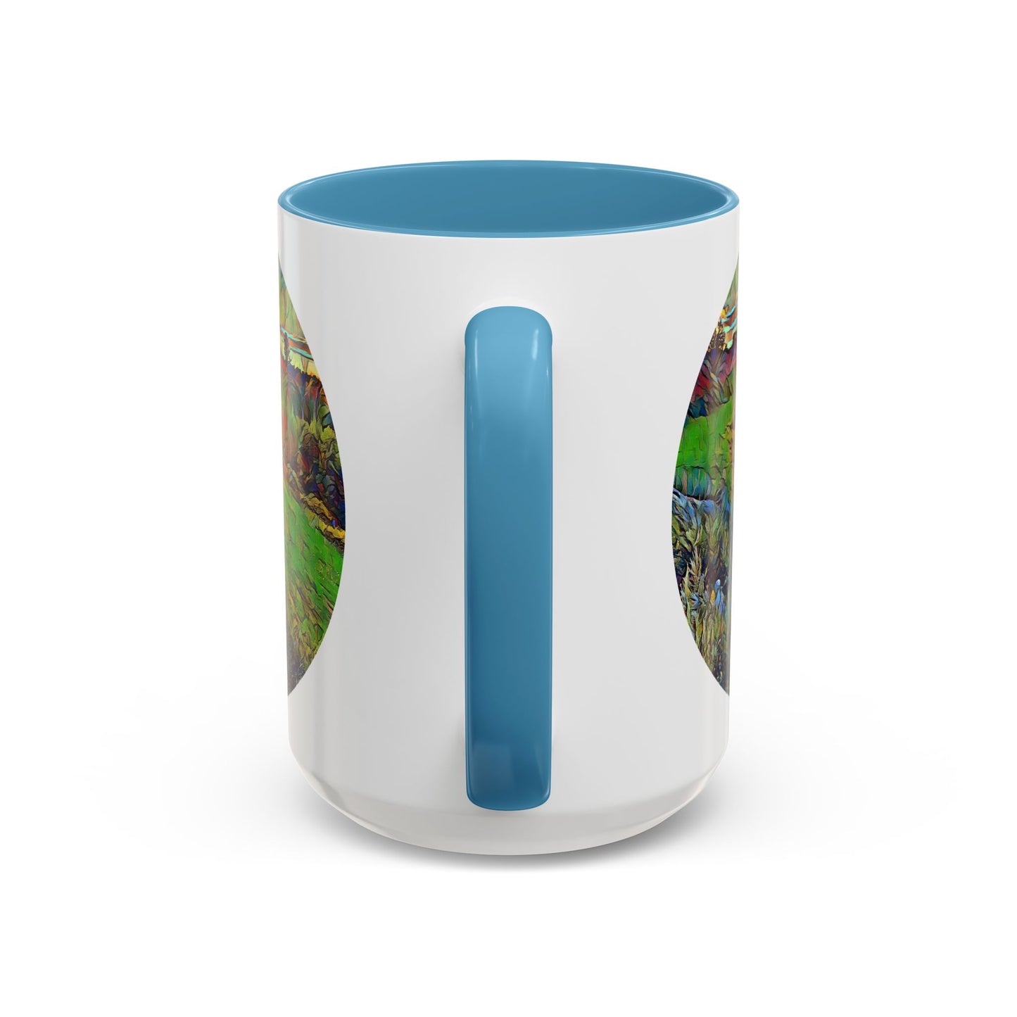 Custom Designed Lt Blue Accent Coffee Mug Available In Two Sizes From The Sunset Series At Intriguing Vistas