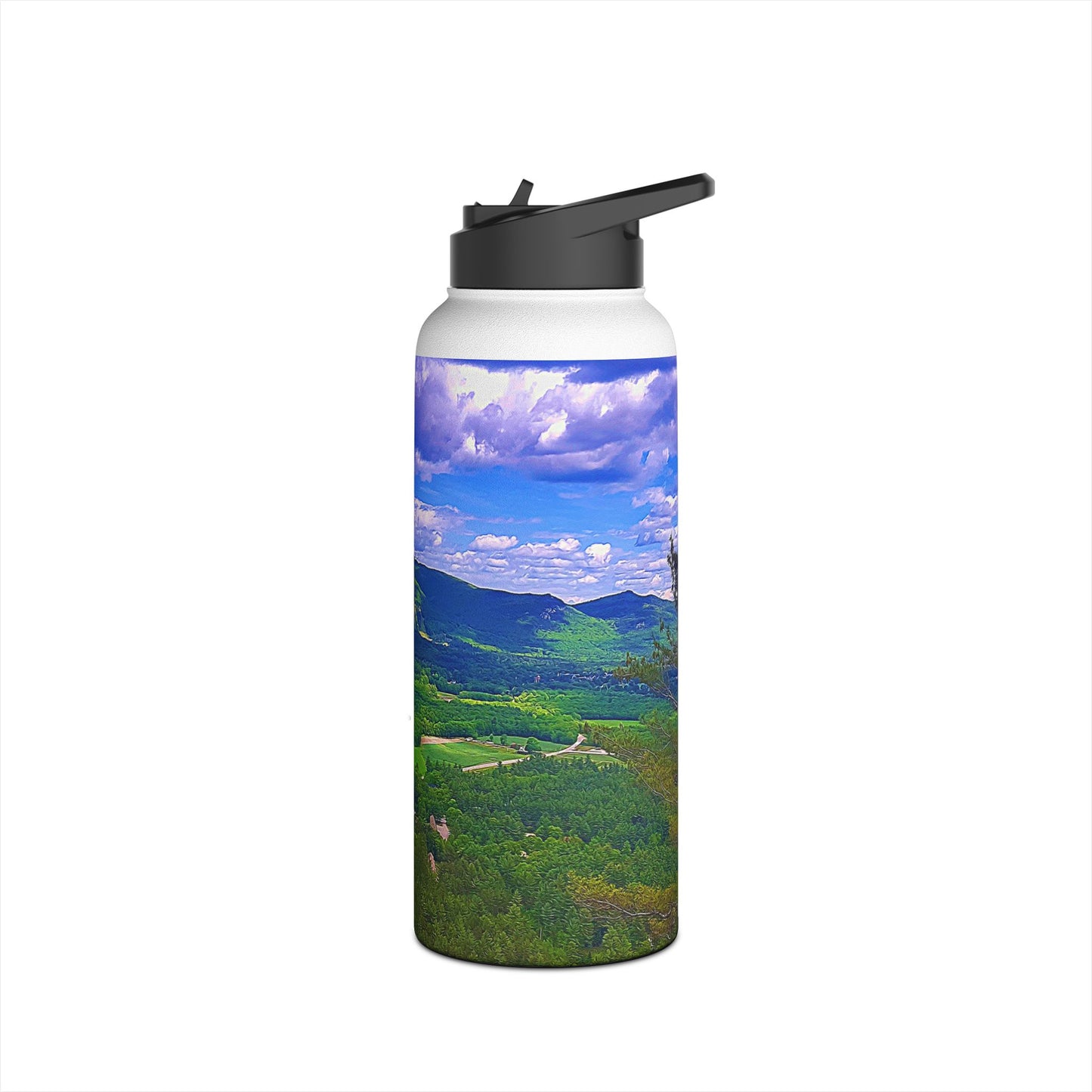 Custom Designed Stainless Steel Water Bottle Available In Three Sizes From The Scenery Series at Intriguing Vistas