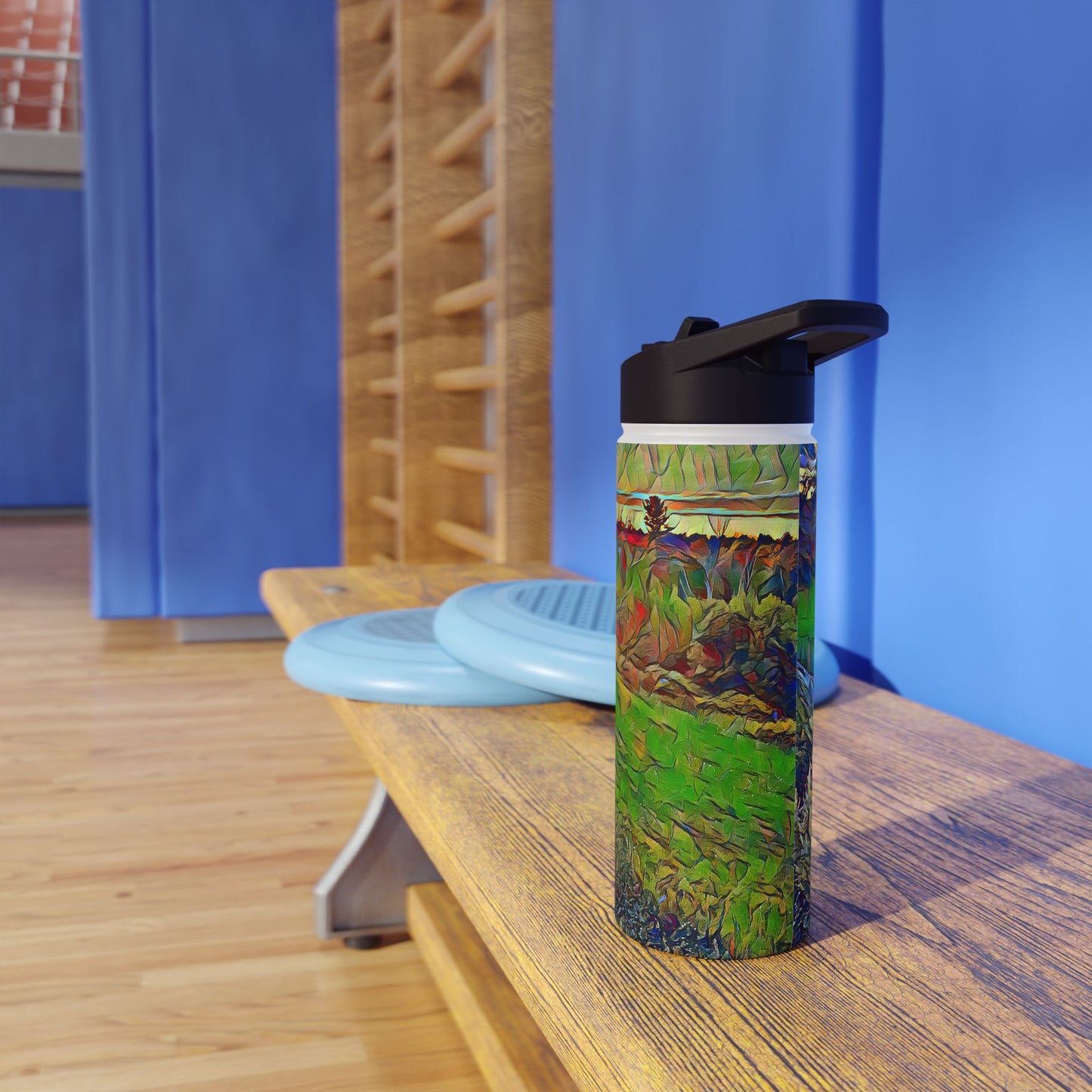 Custom Designed Stainless Steel Water Bottle Available In Three Sizes From The Sunset Series at Intriguing Vistas