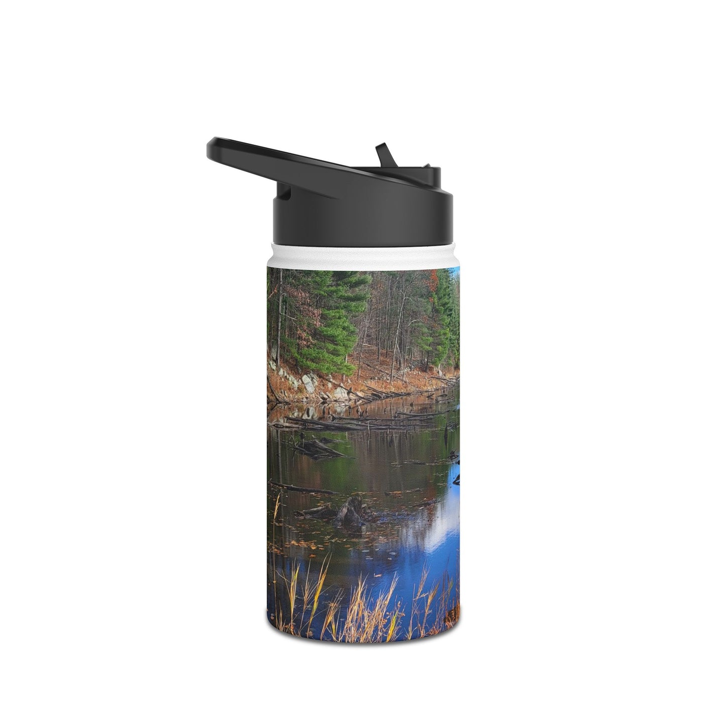 Custom Designed Stainless Steel Water Bottle Available In Three Sizes From The Scenery Series at Intriguing Vistas