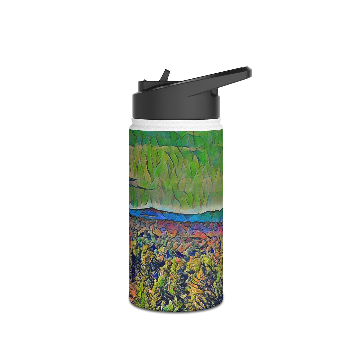 Custom Designed Stainless Steel Water Bottle Available In Three Sizes From The Scenery Series at Intriguing Vistas